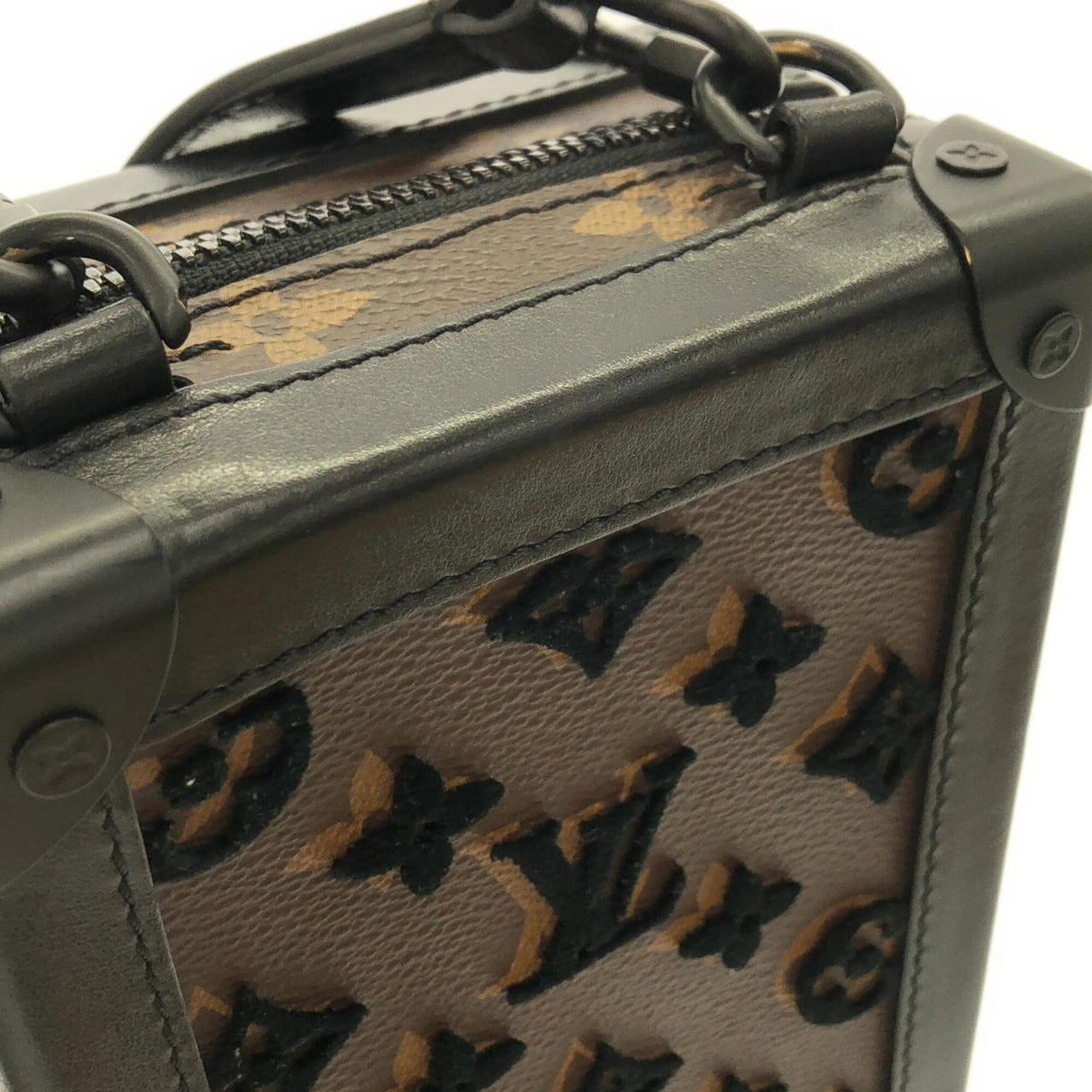 Louis Vuitton Black Marron Coated Canvas Shoulder Bag (Pre-Owned)