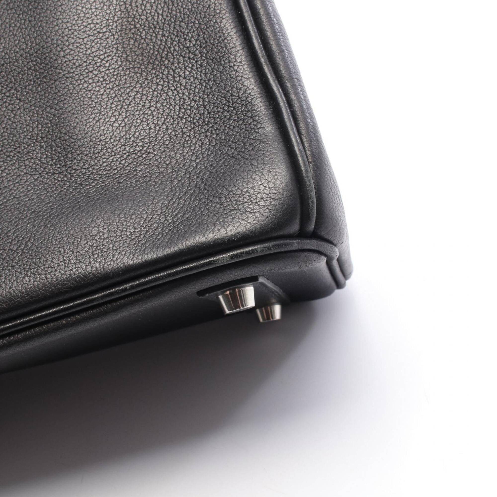 Hermes Black Leather Handbag (Pre-Owned)