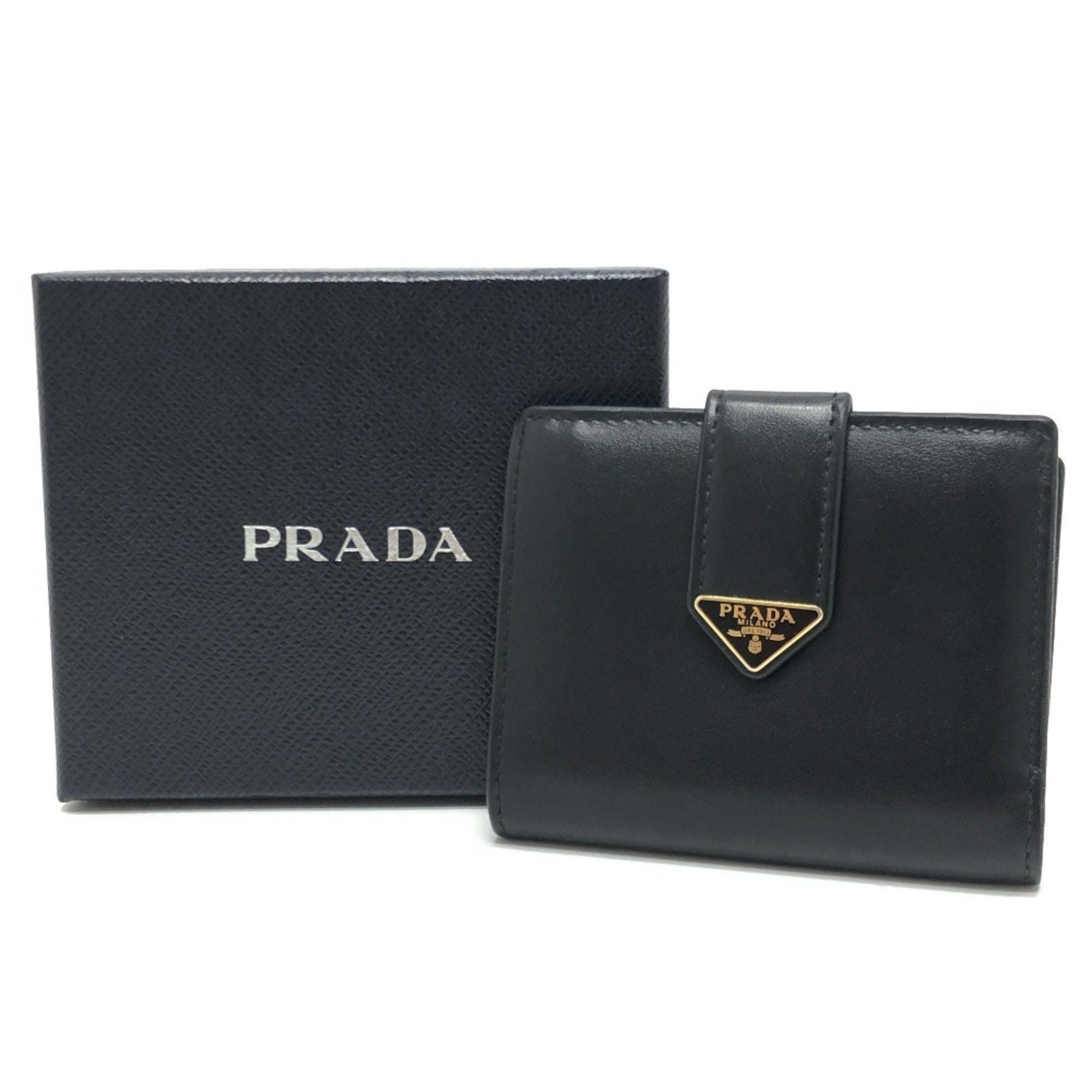 Prada Black Leather Wallet (Bi-Fold) (Pre-Owned)