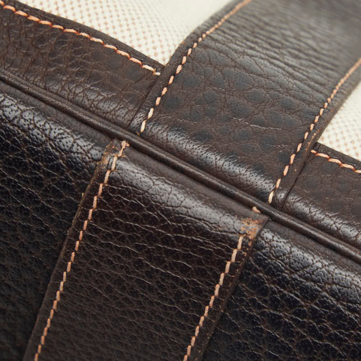 Hermes Brown Marron Toile H Canvas Leather Tote Bag (Pre-Owned)