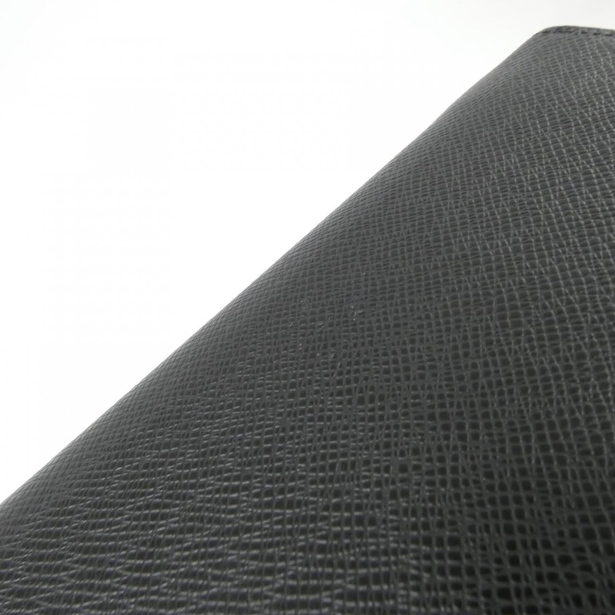 Louis Vuitton Black Leather Long Wallet (Bi-Fold) (Pre-Owned)