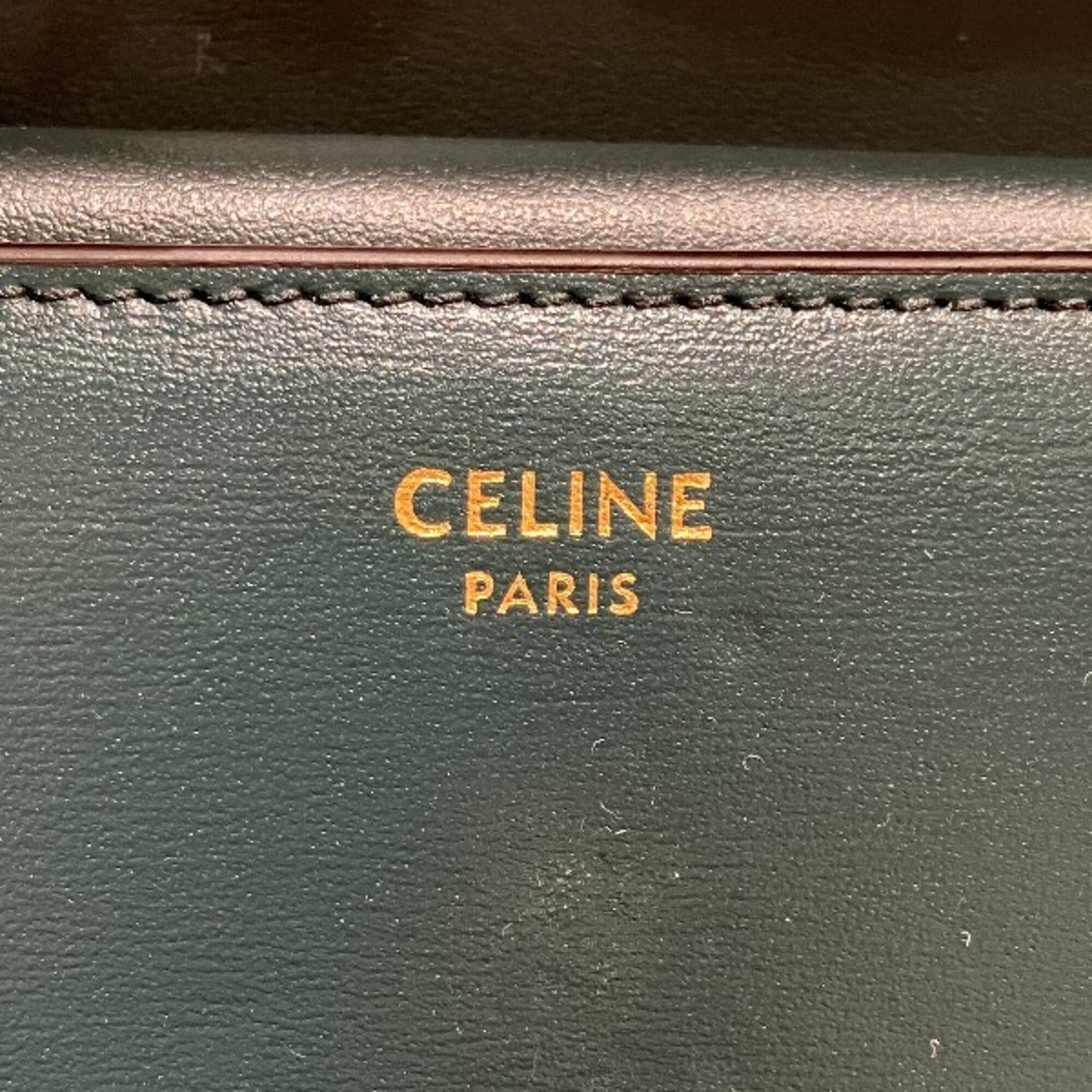 Celine Green Leather Wallet (Tri-Fold) (Pre-Owned)