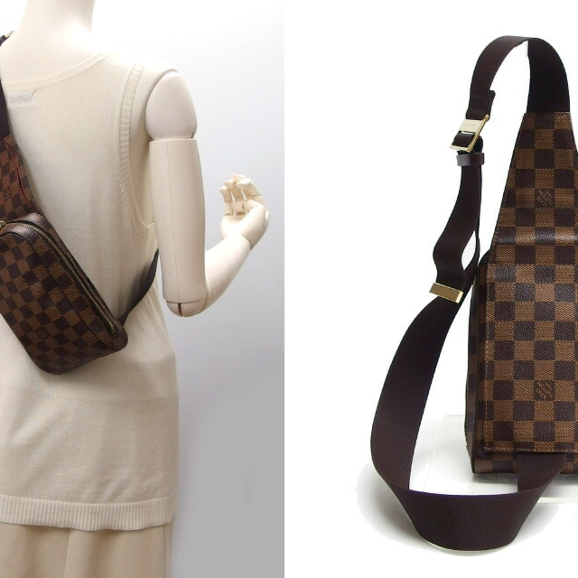 Louis Vuitton Damier Gold Damier Canvas Shoulder Bag Sling Bag (Pre-Owned)