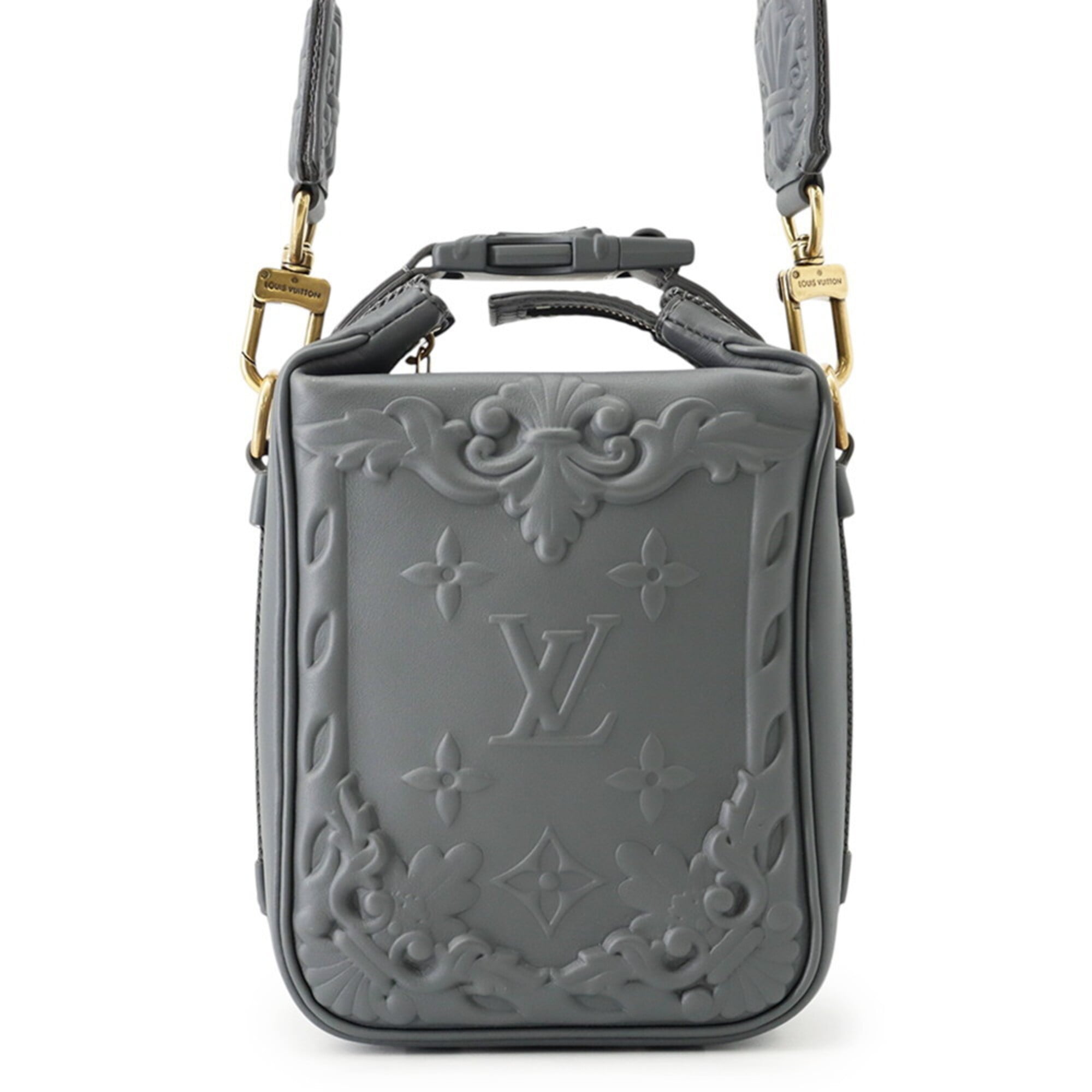 Louis Vuitton Gray Leather Handbag Shoulder Bag (Pre-Owned)