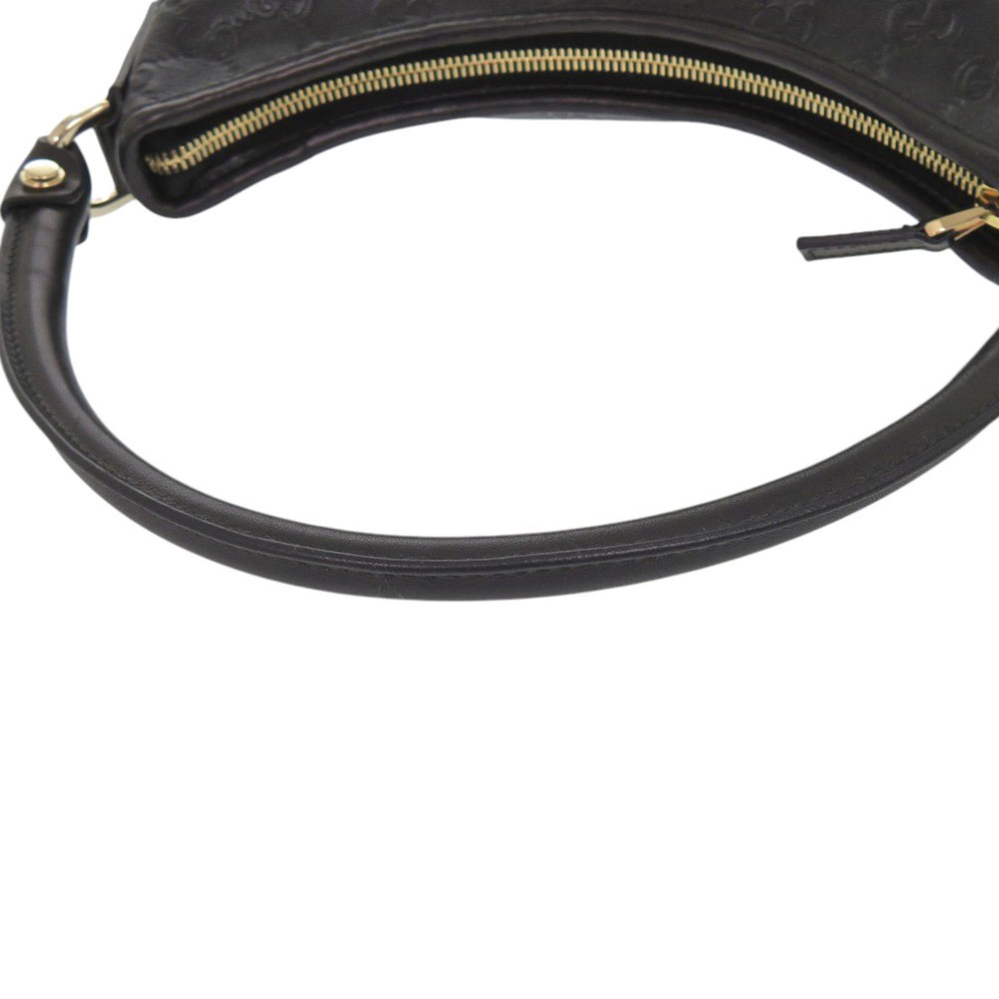 Gucci Black Leather Handbag Shoulder Bag (Pre-Owned)
