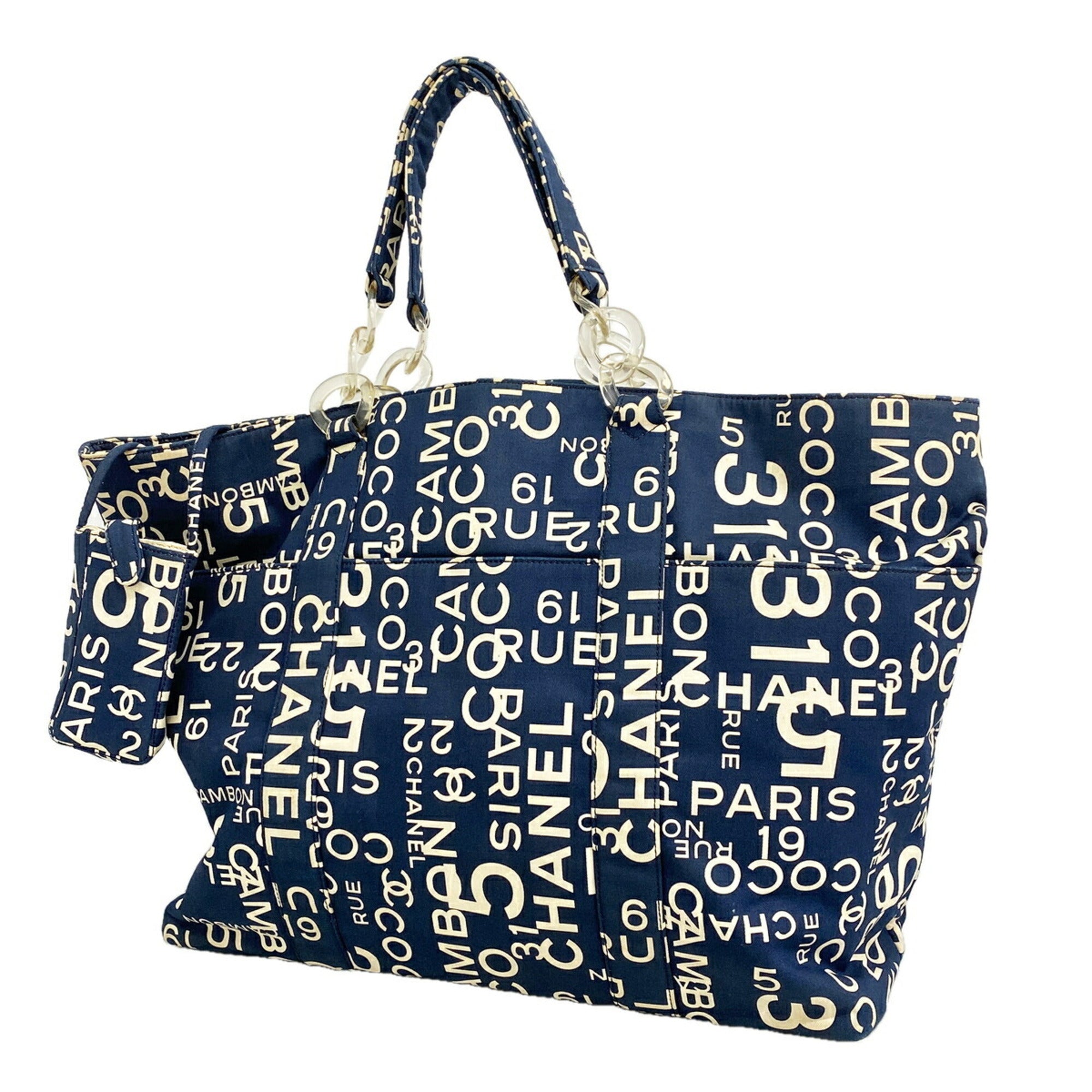 Chanel Navy Canvas Tote Bag (Pre-Owned)