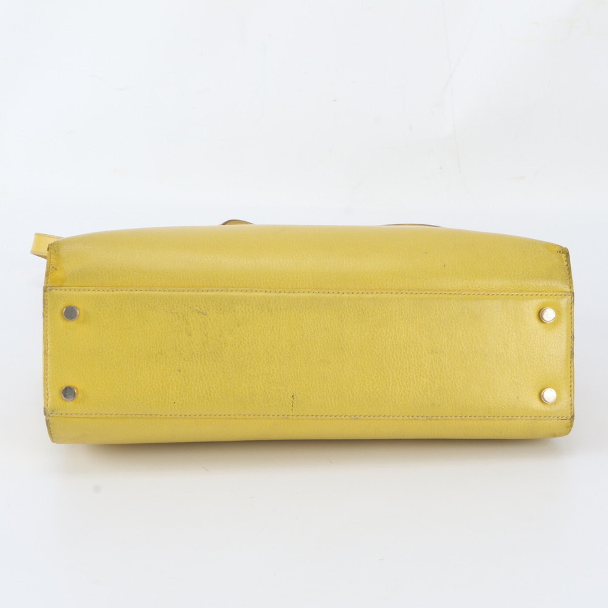 Salvatore Ferragamo Yellow Jacquard Handbag Shoulder Bag Tote Bag (Pre-Owned)