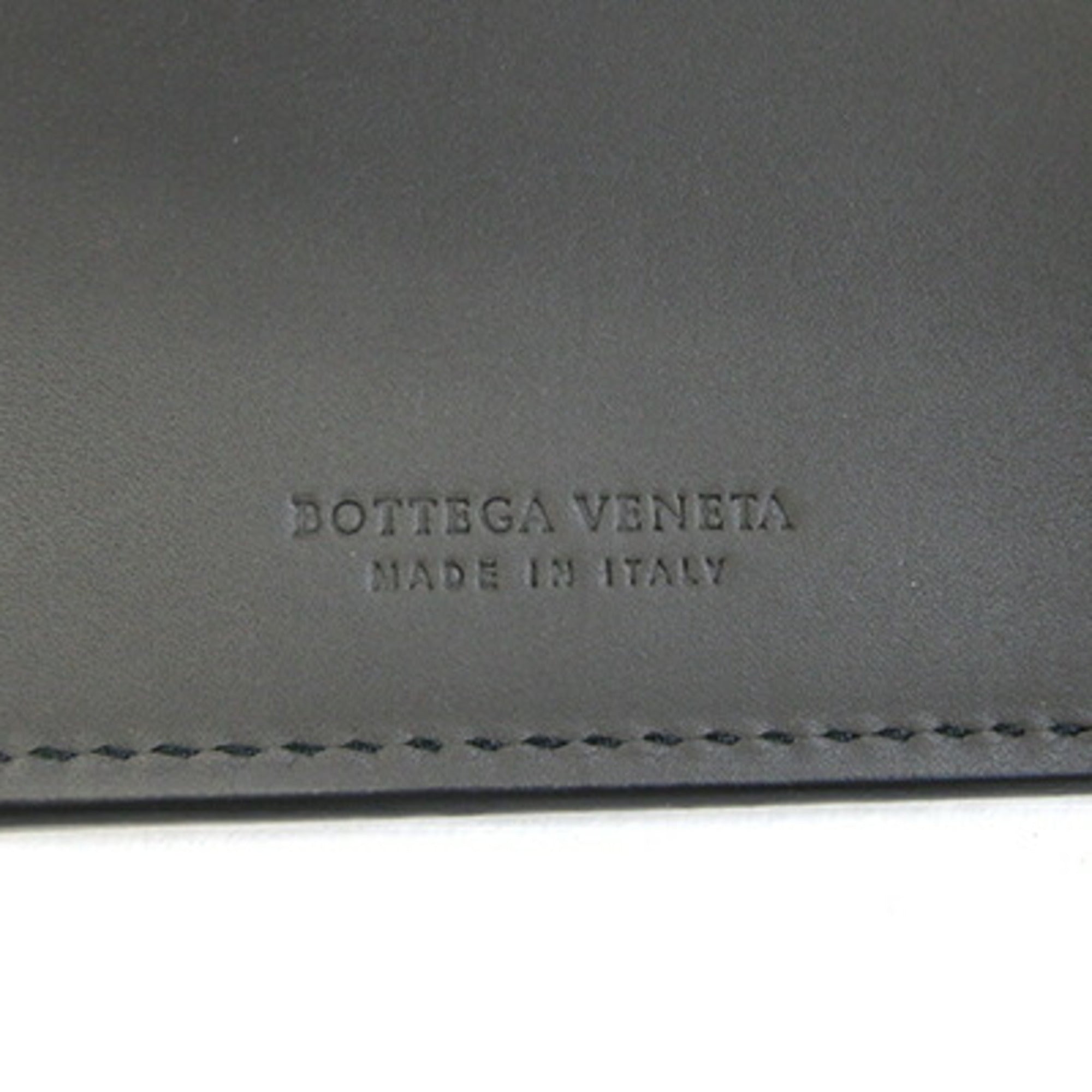 Bottega Veneta Dark Gray Leather Wallet (Bi-Fold) (Pre-Owned)