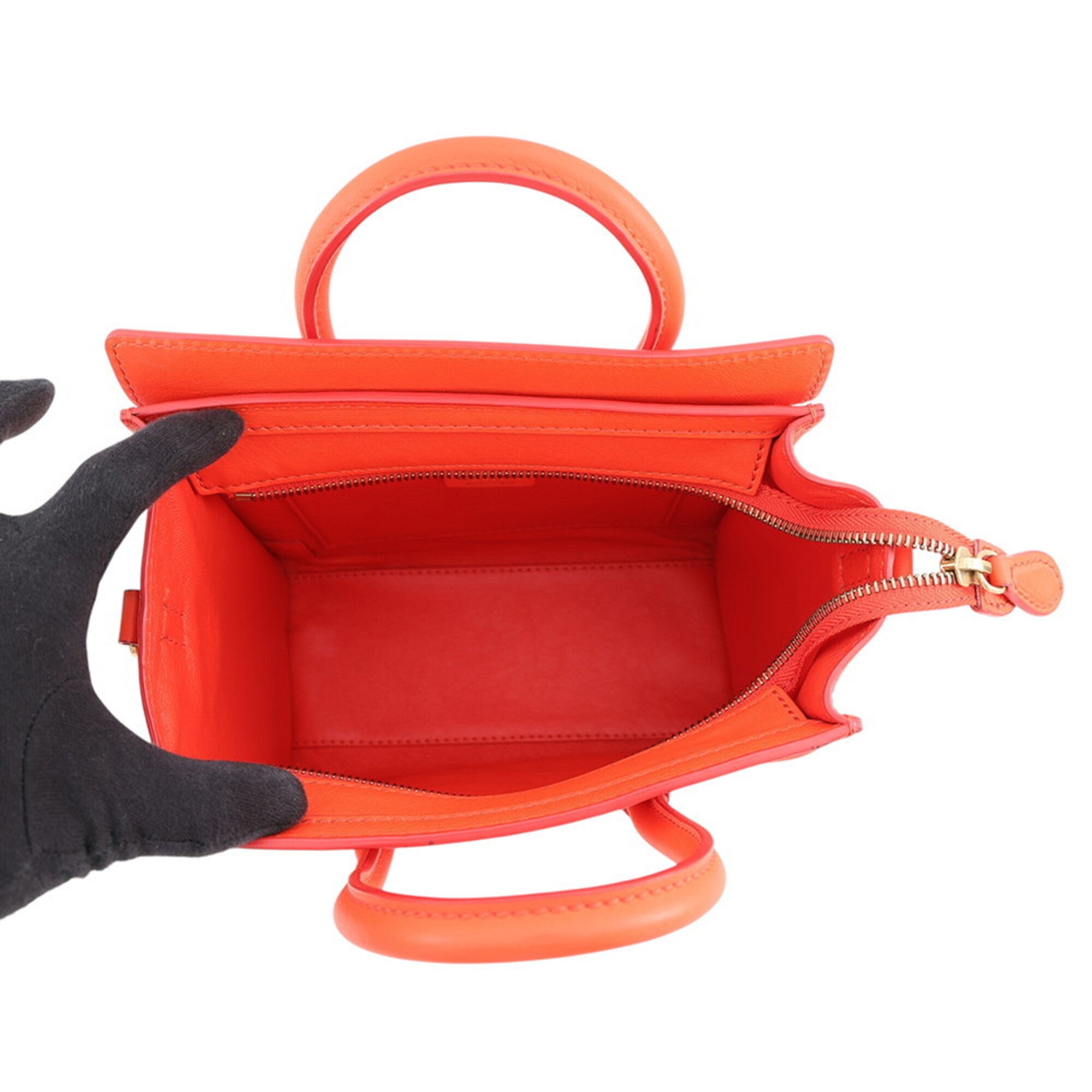 Celine Orange Leather Handbag Shoulder Bag (Pre-Owned)