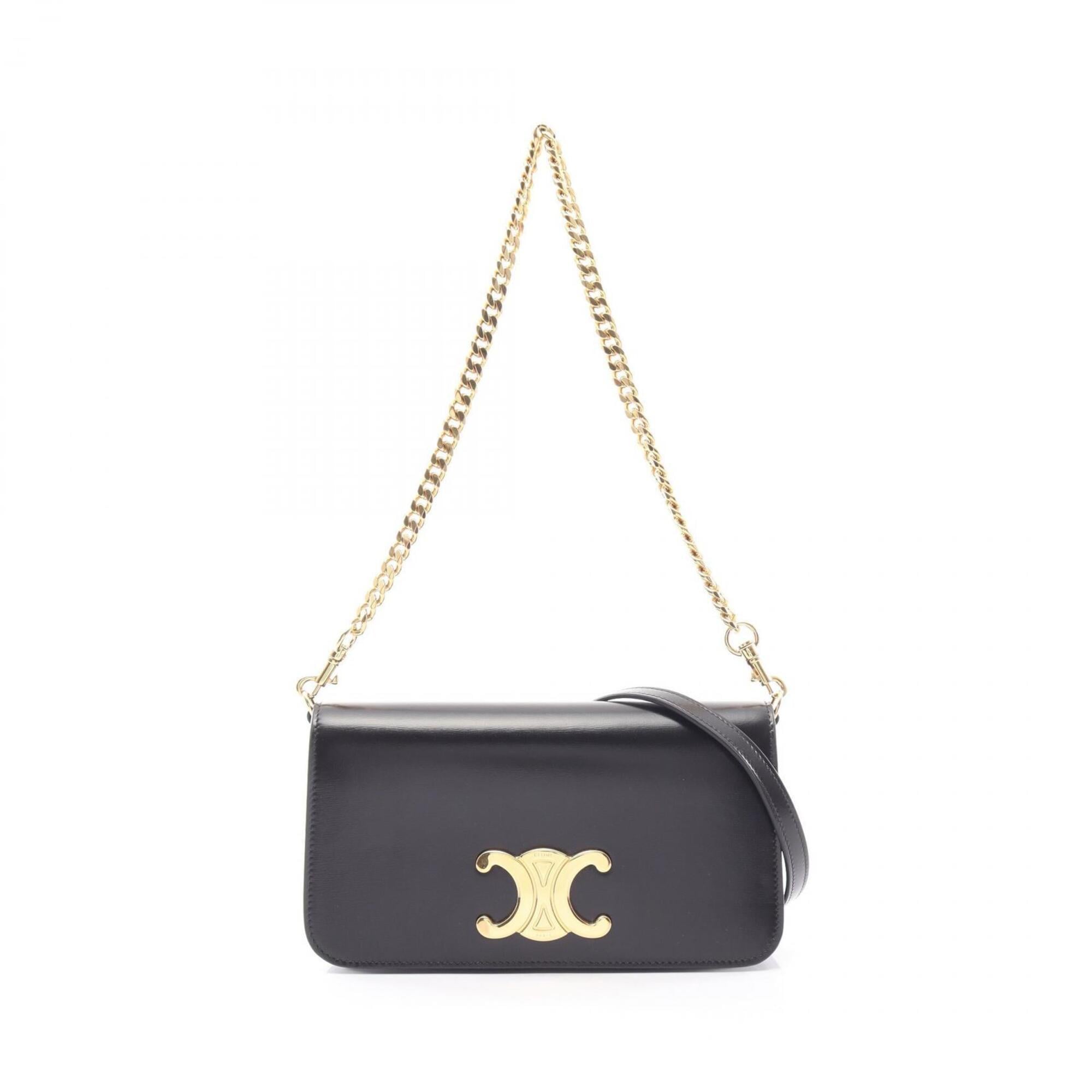 Celine Black Leather Handbag Pochette (Pre-Owned)
