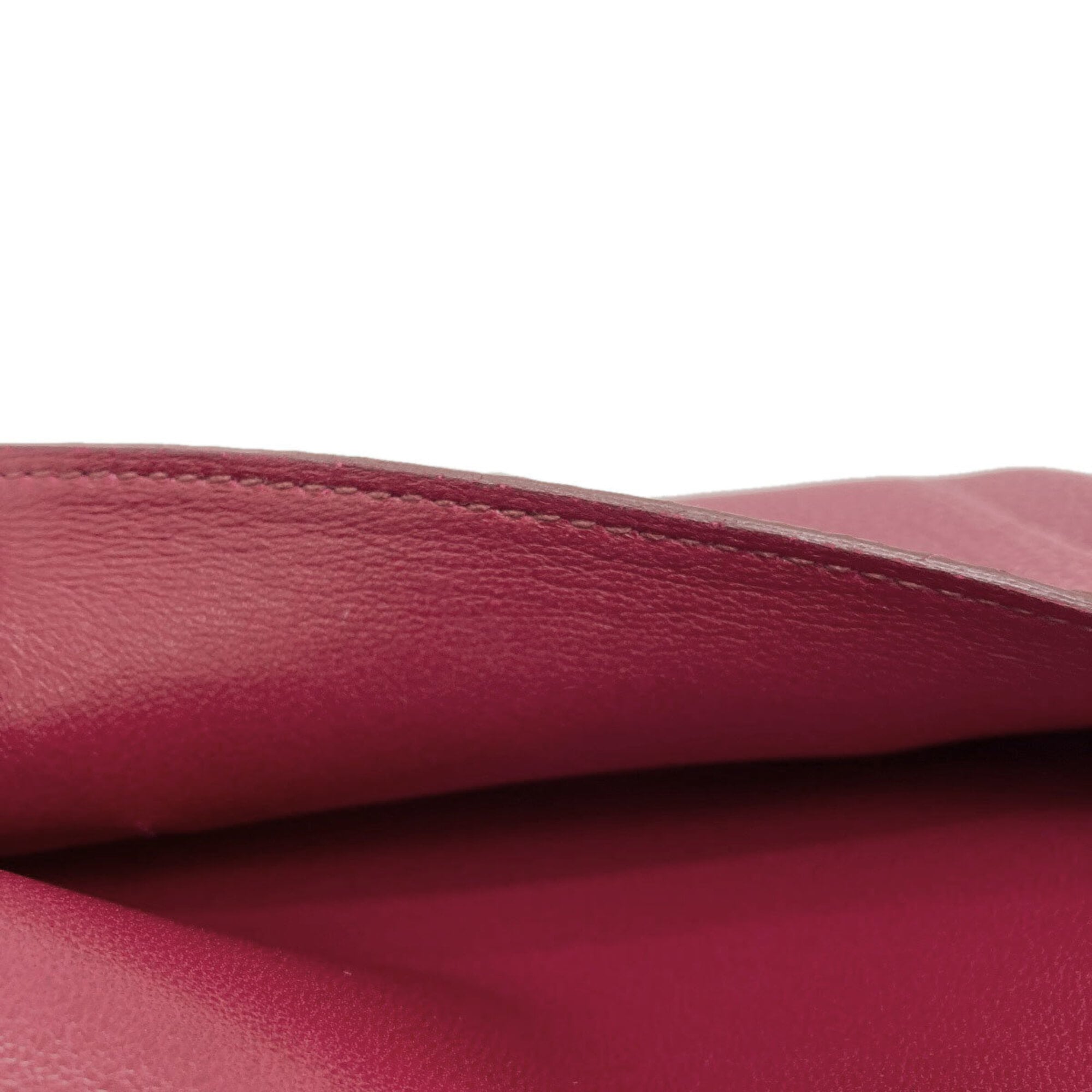 Hermes Red Color Togo Leather Long Wallet (Bi-Fold) (Pre-Owned)