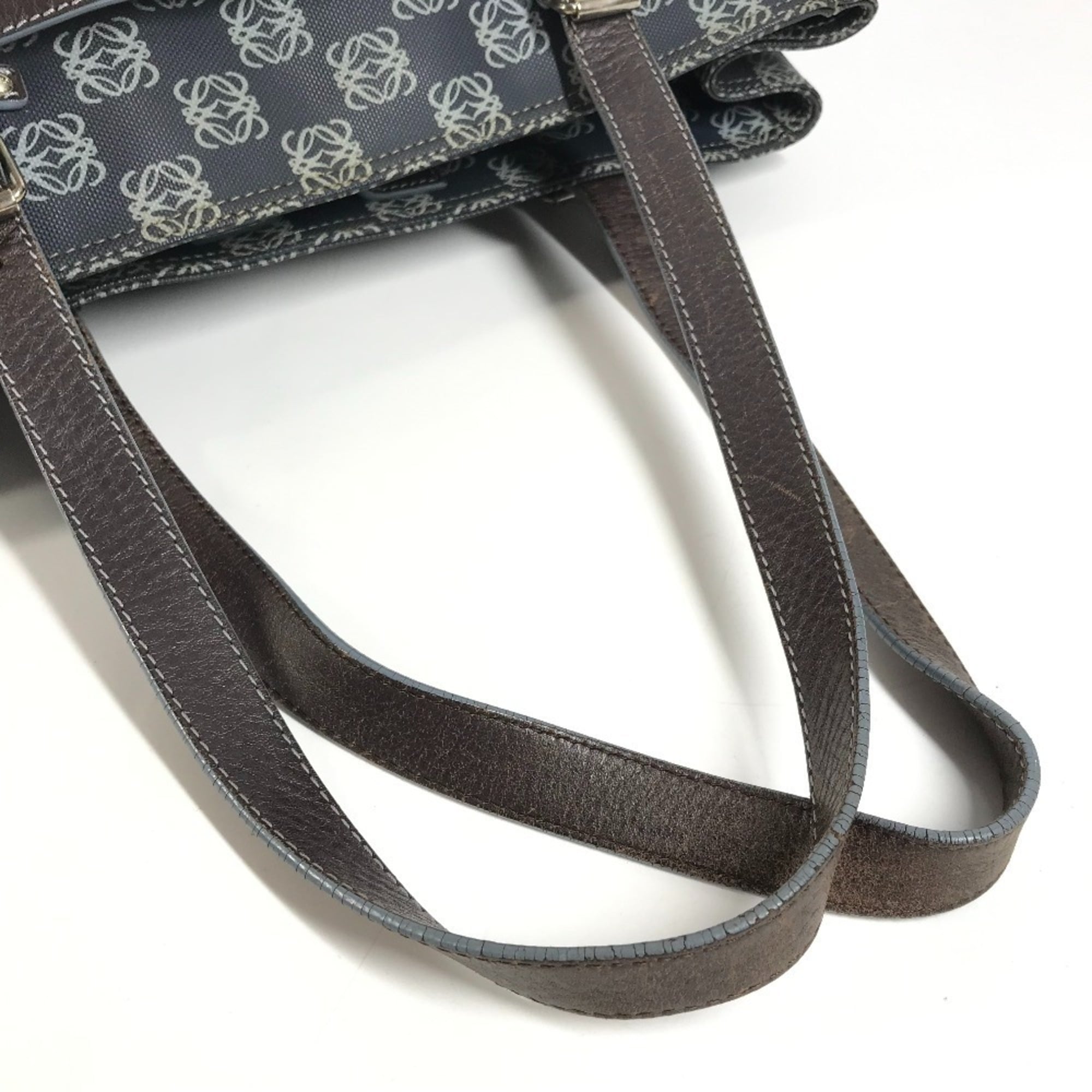 Loewe Blue Brown Pvc Leather Shoulder Bag Tote Bag (Pre-Owned)