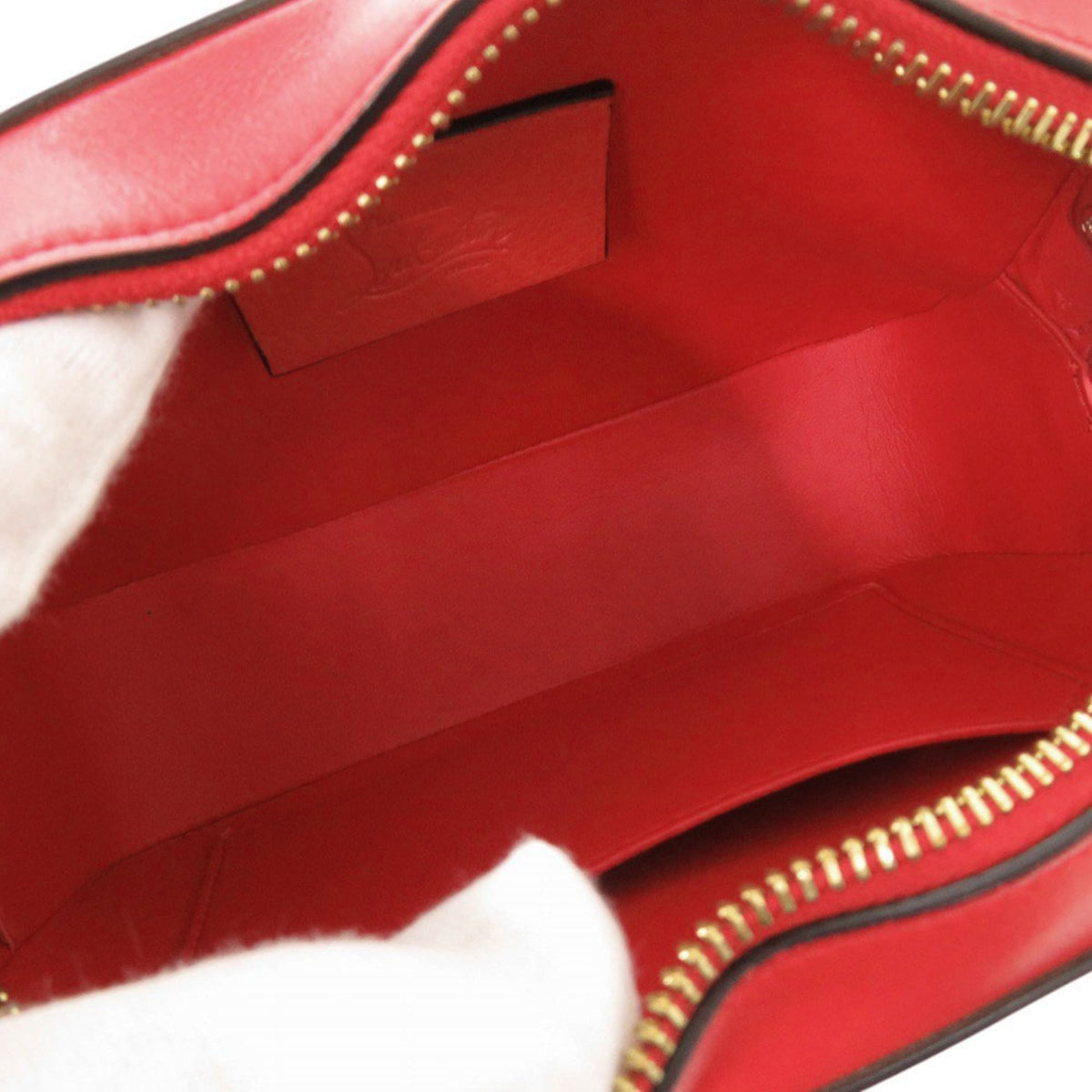 Christian Louboutin Red Color Leather Shoulder Bag (Pre-Owned)