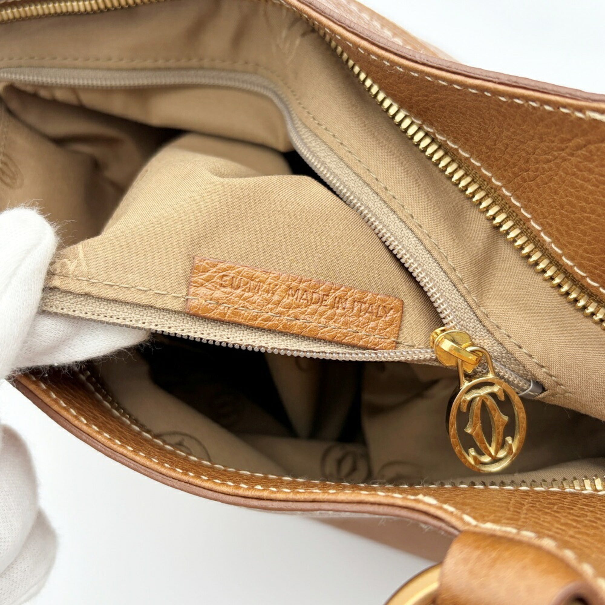 Cartier Brown Leather Tote Bag (Pre-Owned)
