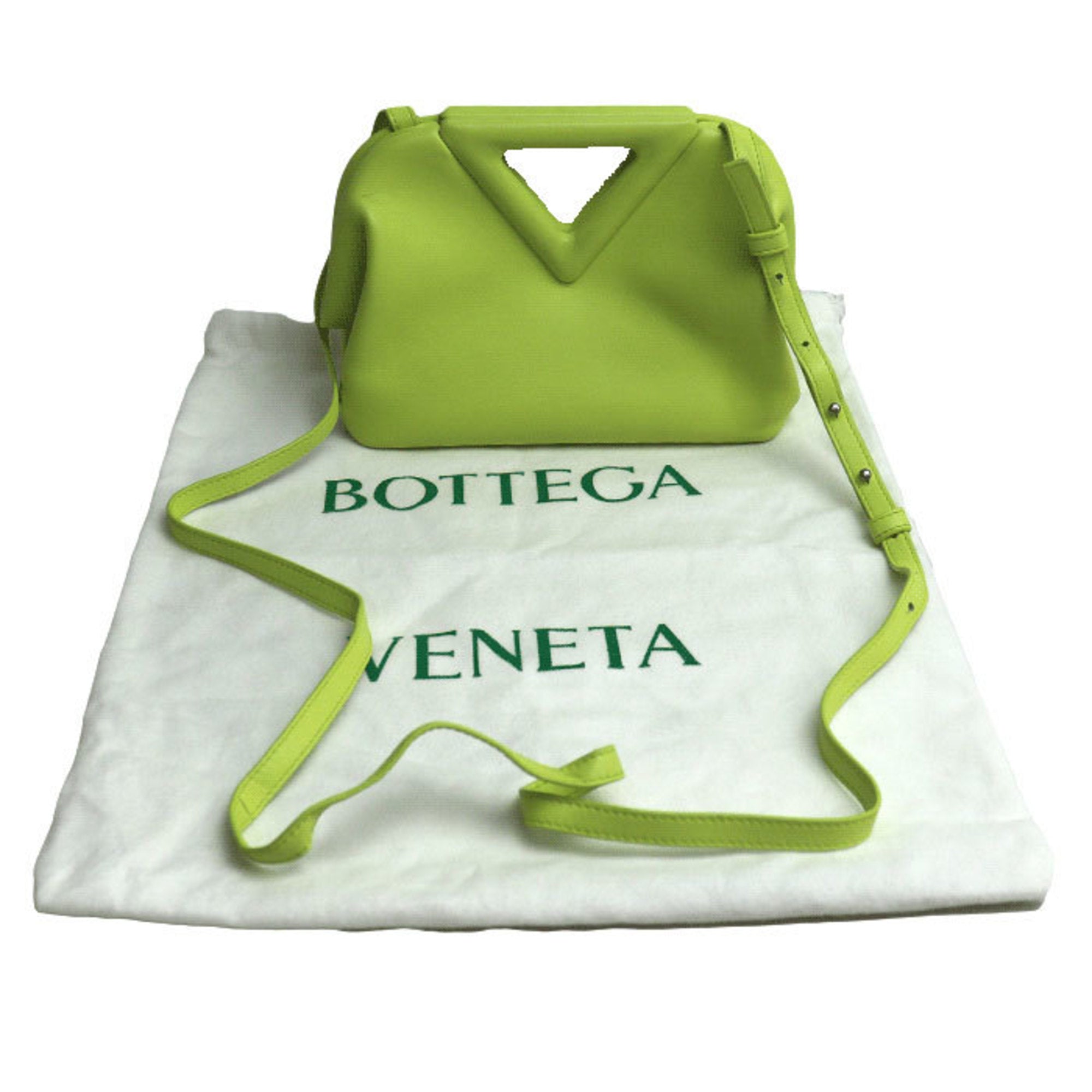 Bottega Veneta Green Yellow Leather Shoulder Bag (Pre-Owned)