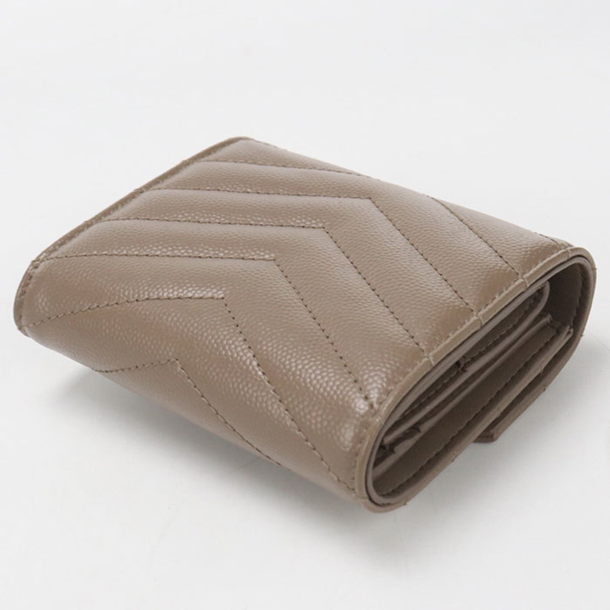Saint Laurent Brown Leather Wallet (Tri-Fold) (Pre-Owned)