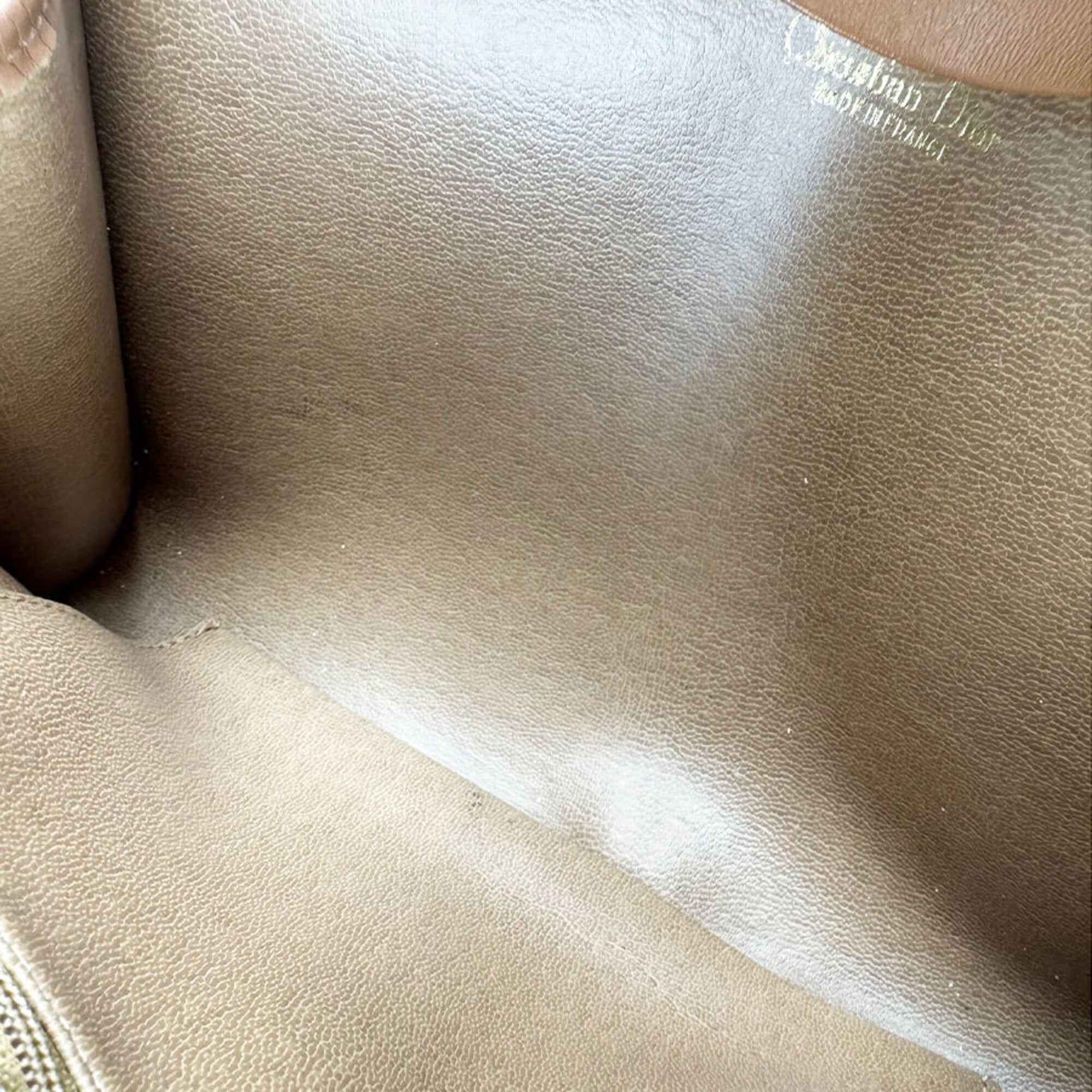 Christian Dior Brown Coated Canvas Leather Shoulder Bag (Pre-Owned)