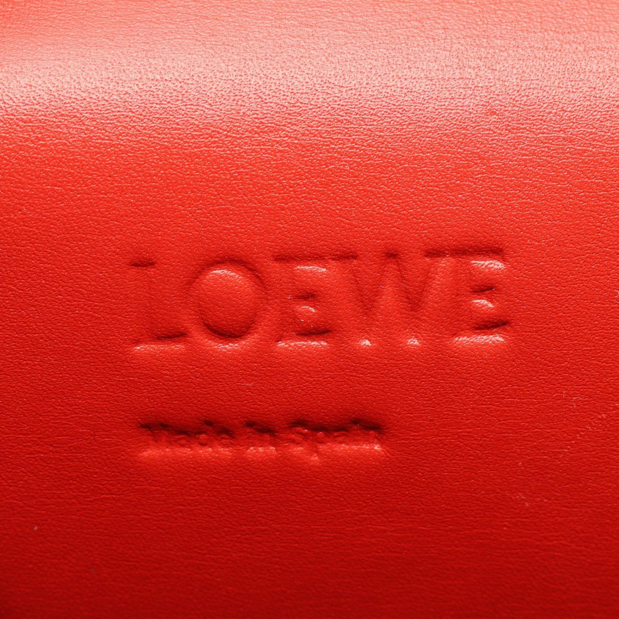 Loewe Red Color Leather Handbag Shoulder Bag (Pre-Owned)