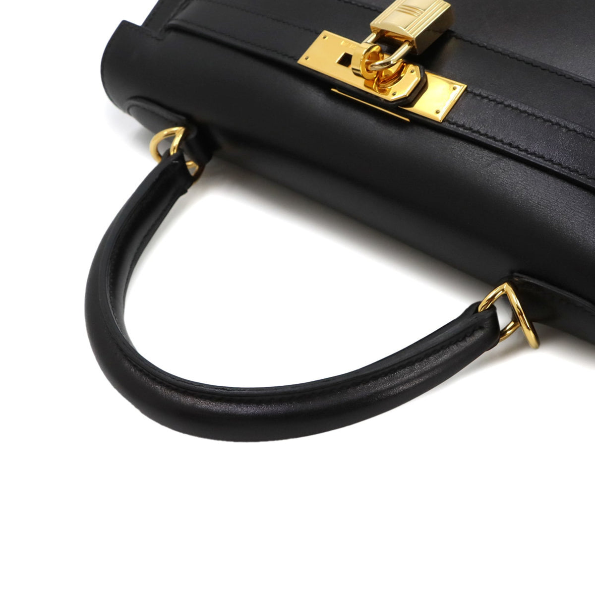 Hermes Black Box Calf Leather Handbag (Pre-Owned)