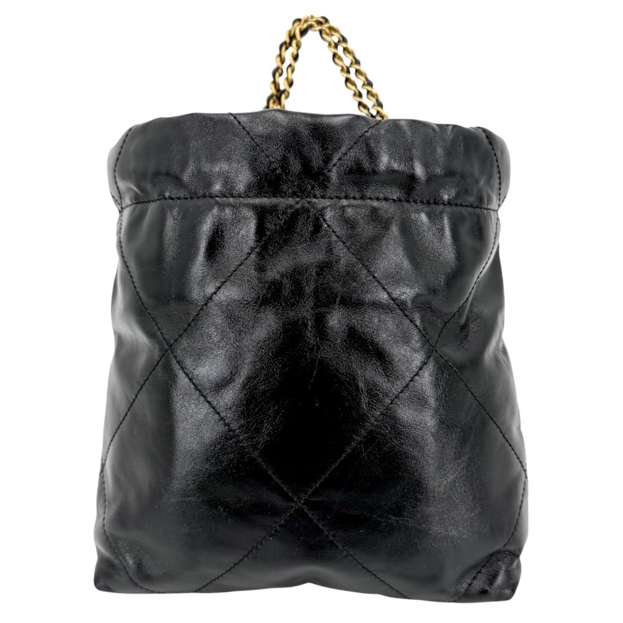 Chanel Black Leather Handbag Shoulder Bag (Pre-Owned)