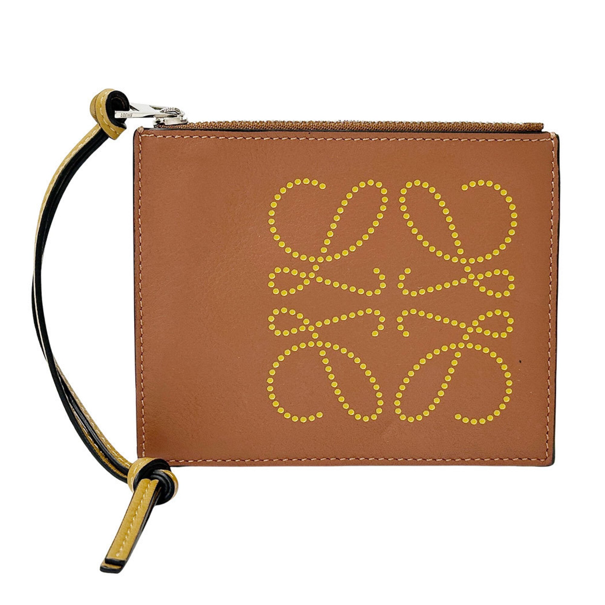 Loewe Brown Yellow Coin Purse/Coin Case (Pre-Owned)