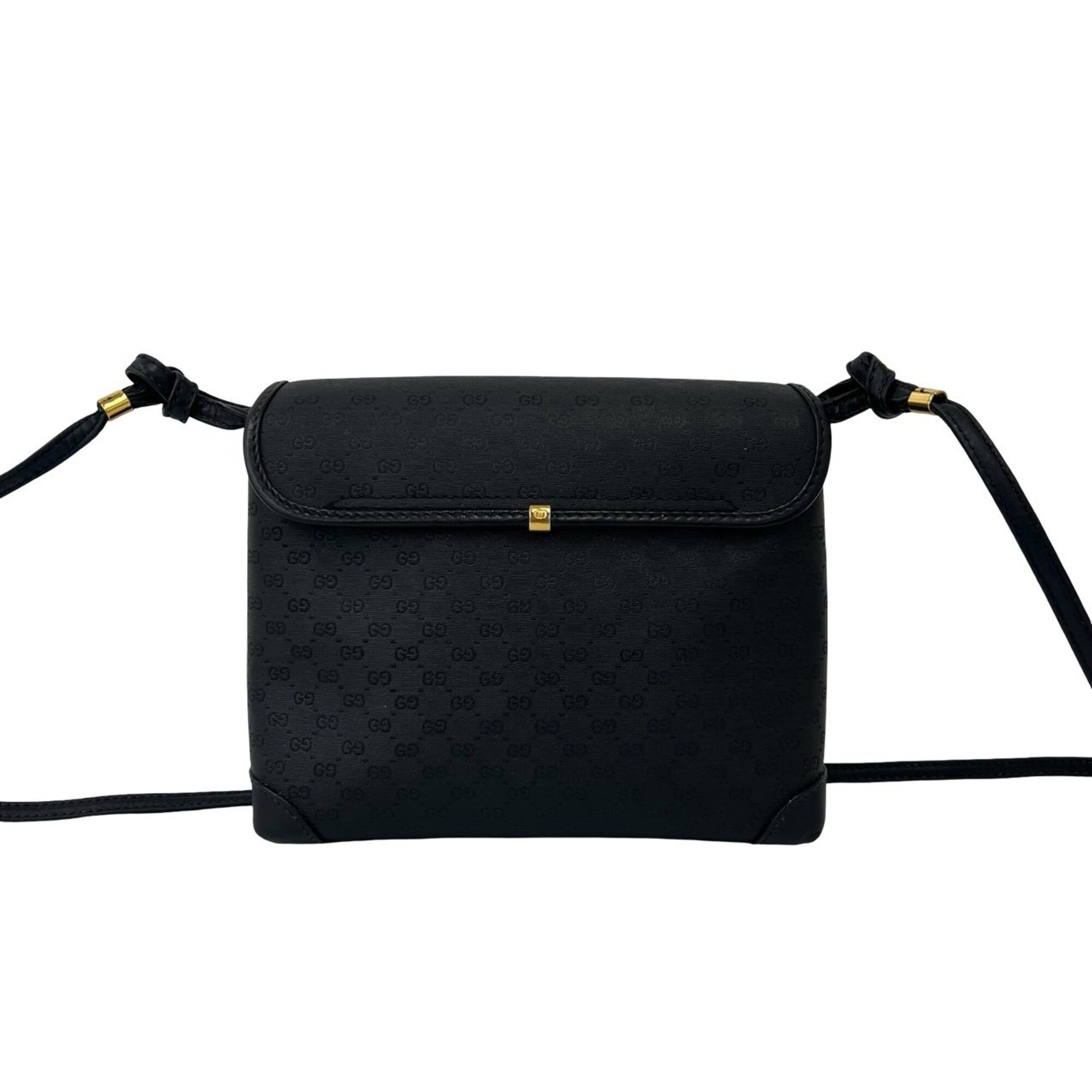 Gucci Black Leather Pvc Pochette Shoulder Bag (Pre-Owned)