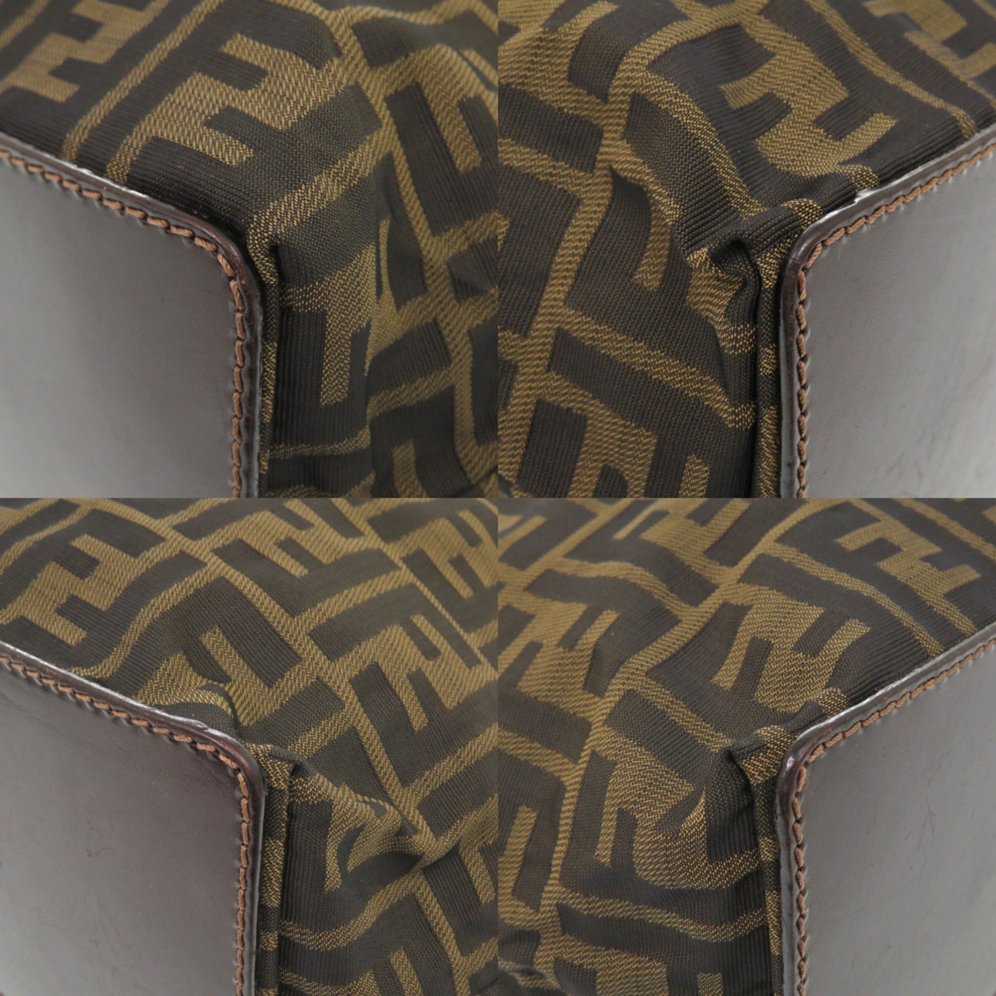Fendi Brown Canvas Leather Tote Bag (Pre-Owned)
