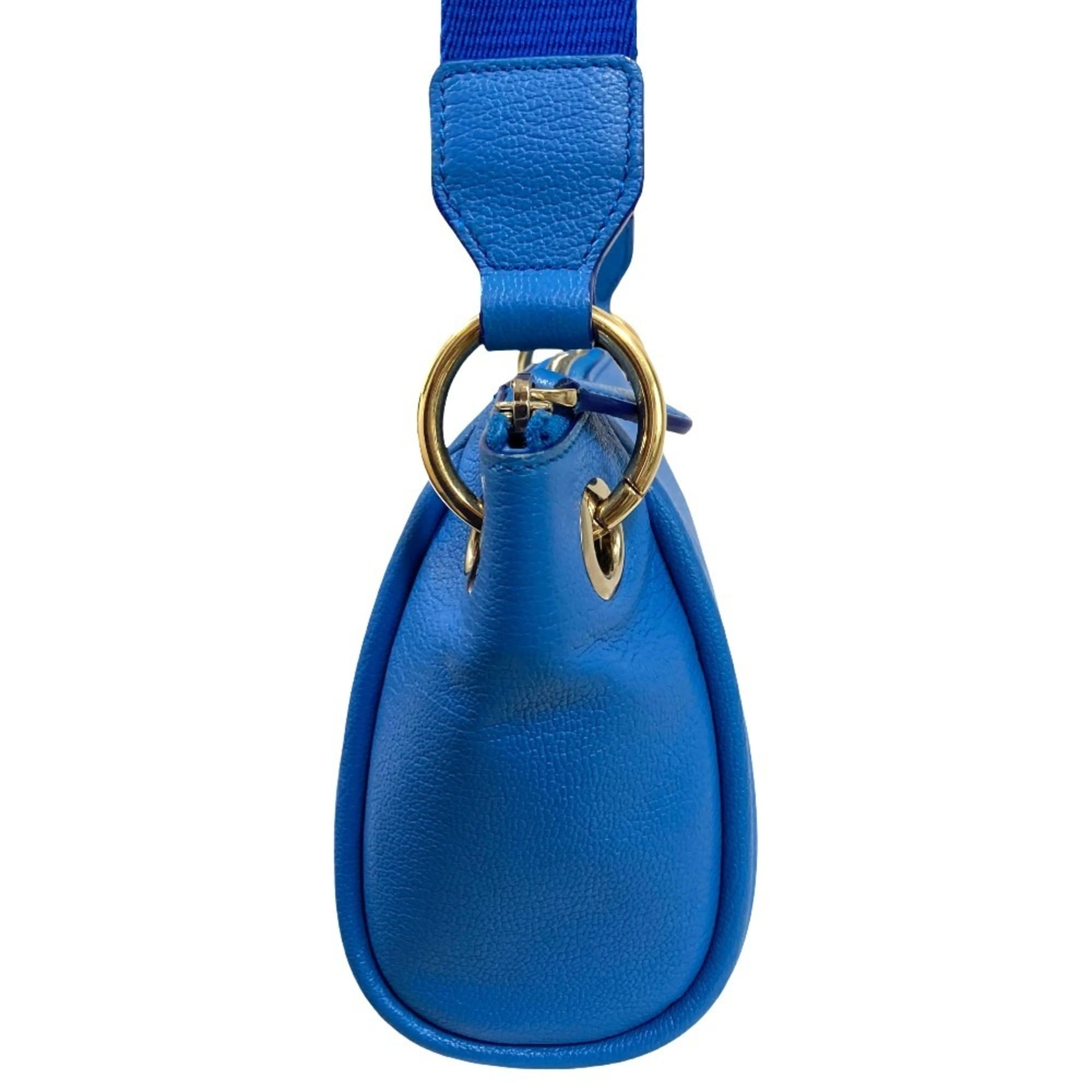Bally Blue Leather Shoulder Bag (Pre-Owned)