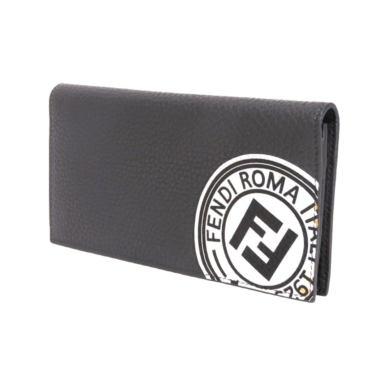Fendi Gray Leather Long Wallet (Bi-Fold) (Pre-Owned)