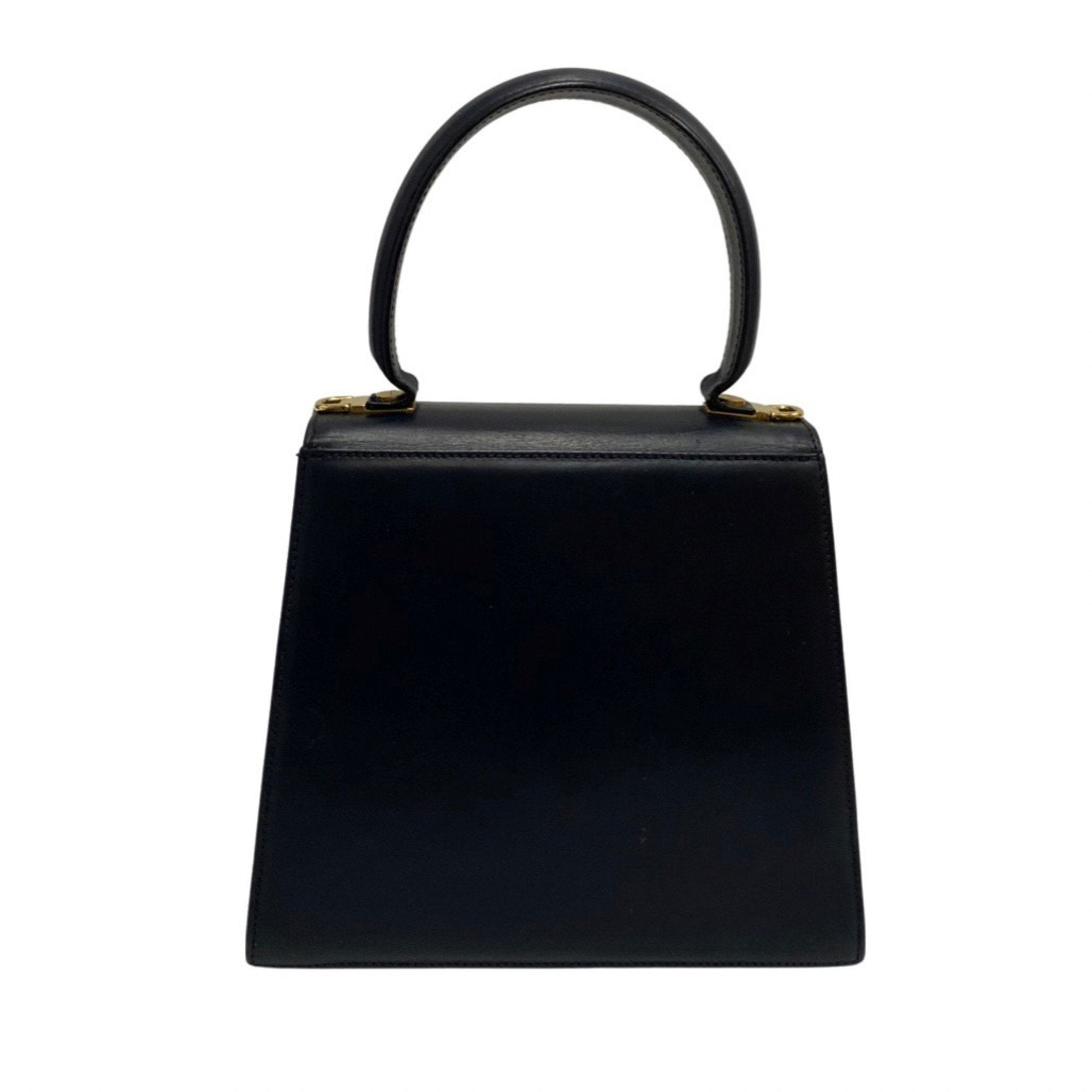 Salvatore Ferragamo Gancini Navy Leather Shoulder Bag (Pre-Owned)