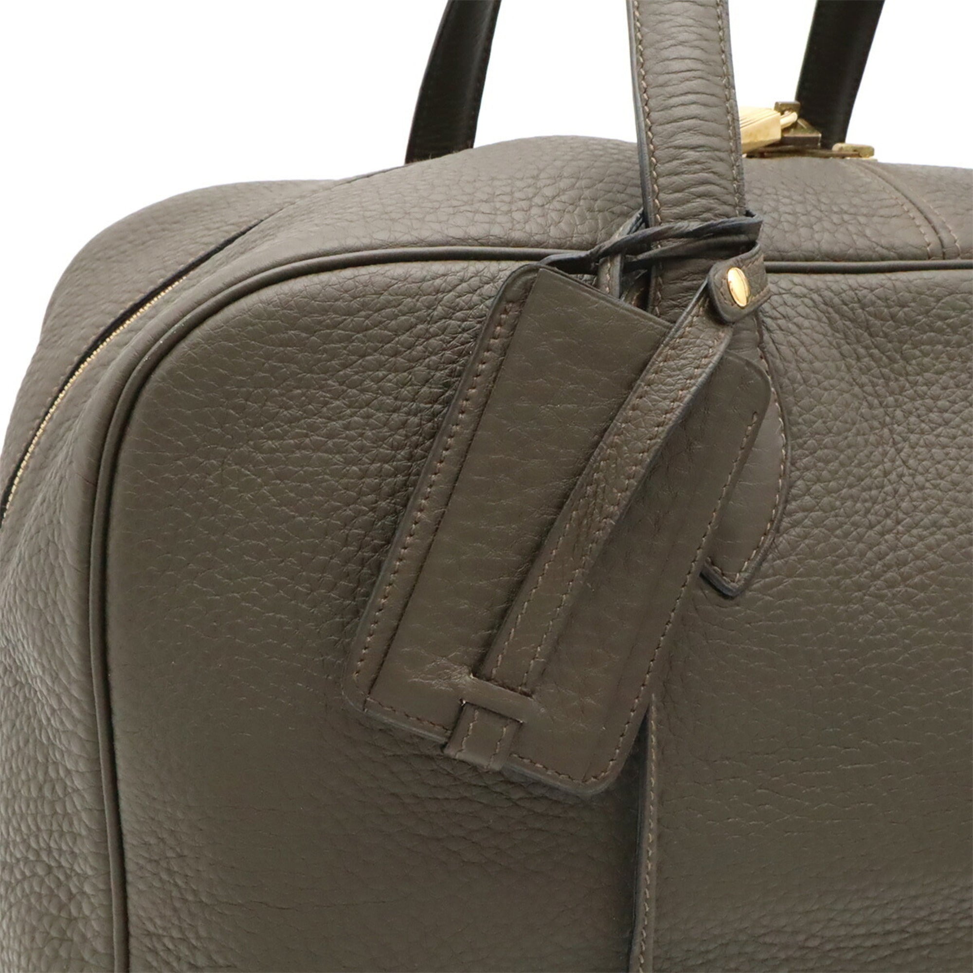 Hermes Olive Taurillon Clemence Leather Boston Bag (Pre-Owned)
