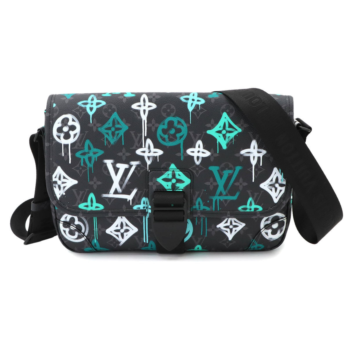 Louis Vuitton Black Green Monogram Eclipse Monogram Eclipse Handbag Messenger Bag Shoulder Bag (Pre-Owned)