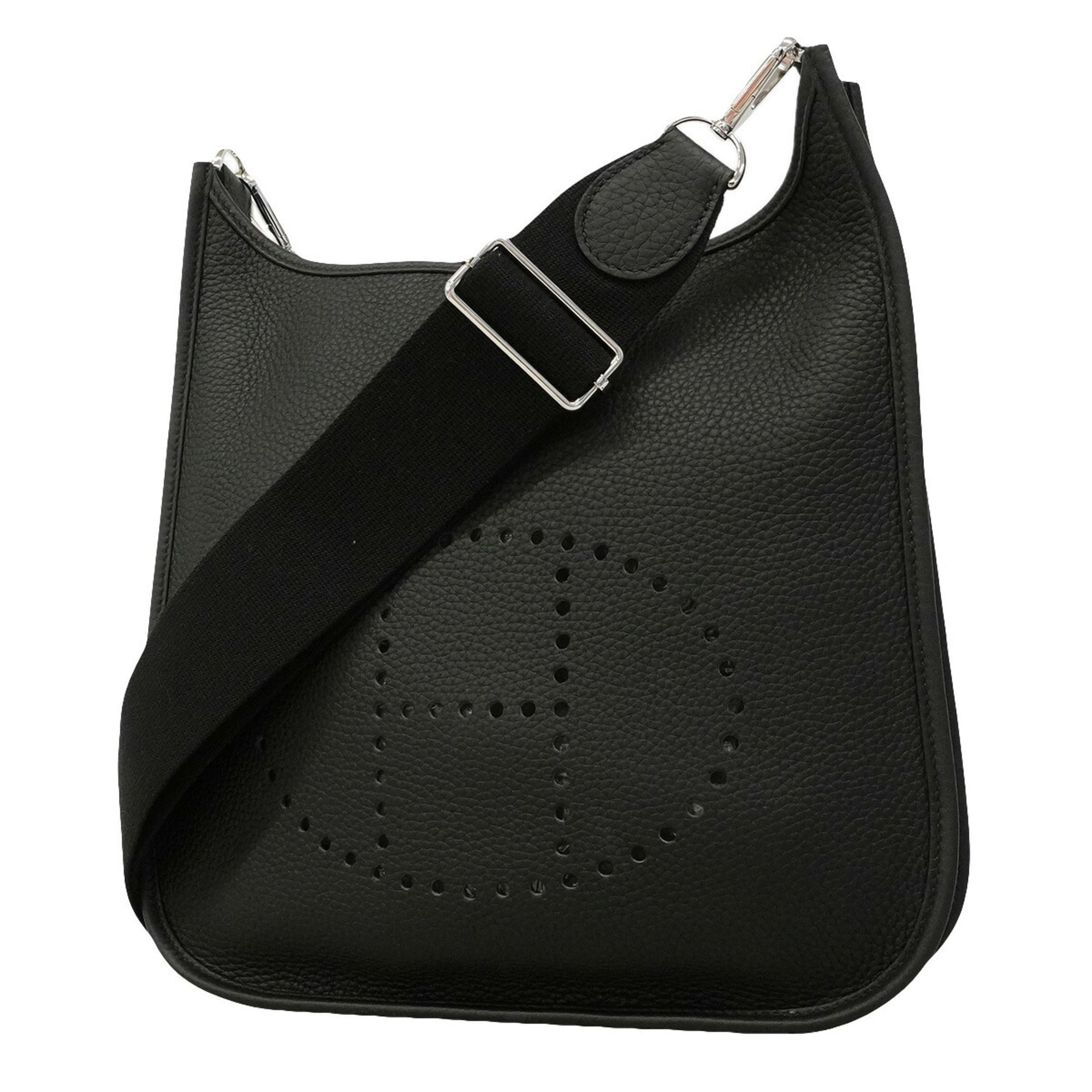 Hermes Black Taurillon Clemence Leather Shoulder Bag (Pre-Owned)