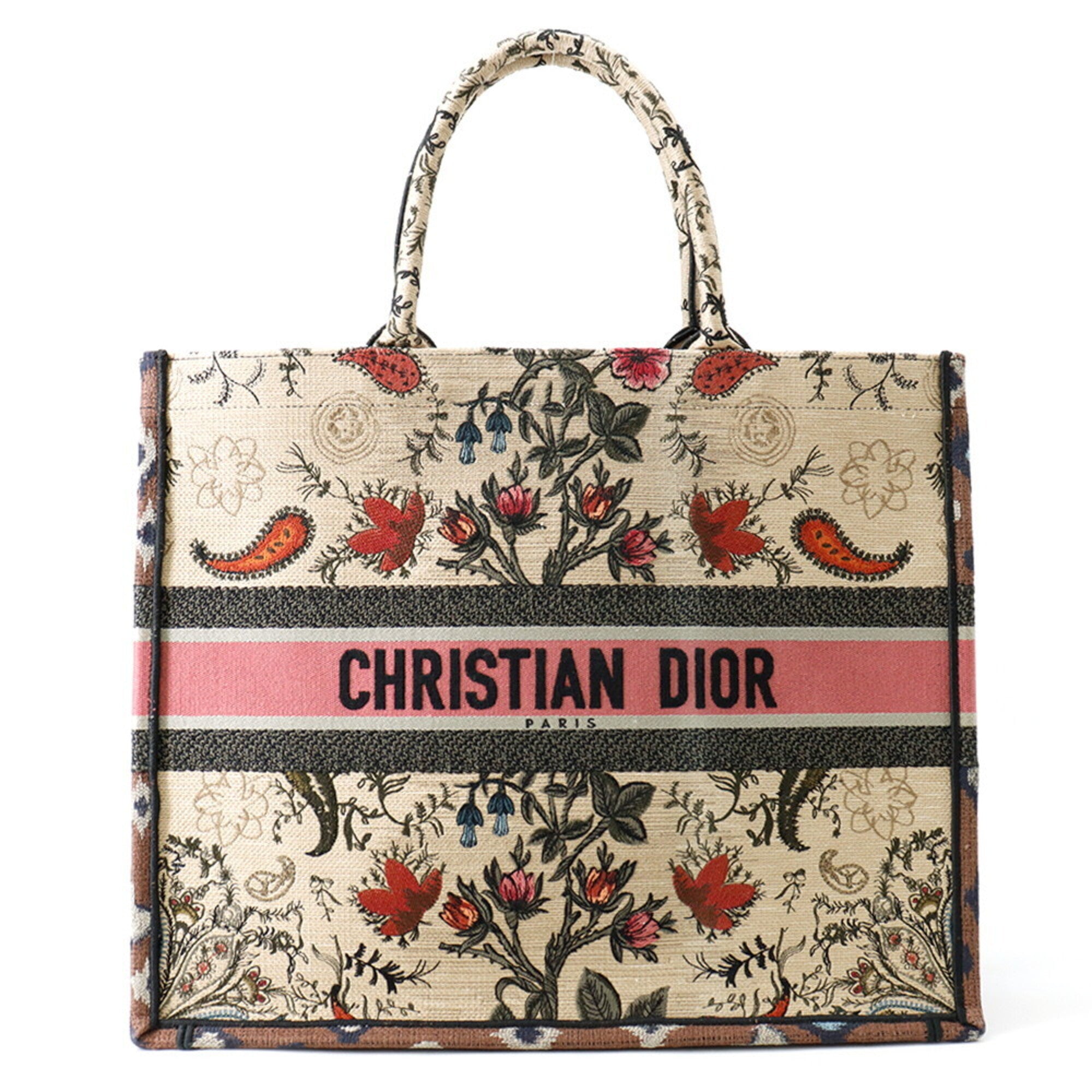 Christian Dior Beige Multi-Color Canvas Tote Bag (Pre-Owned)