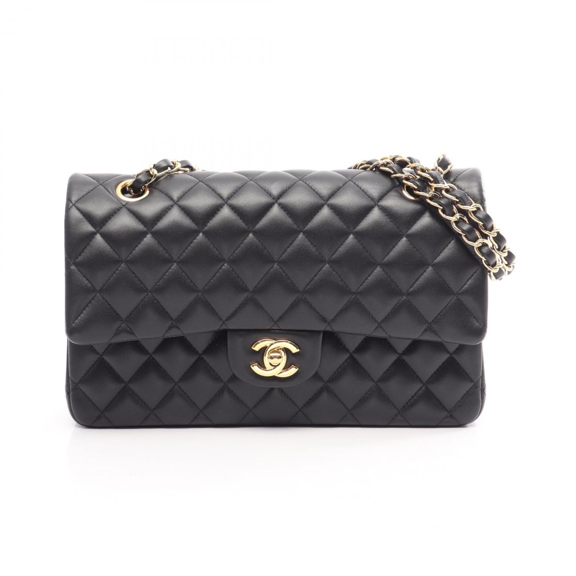 Chanel Black Leather Handbag Shoulder Bag (Pre-Owned)