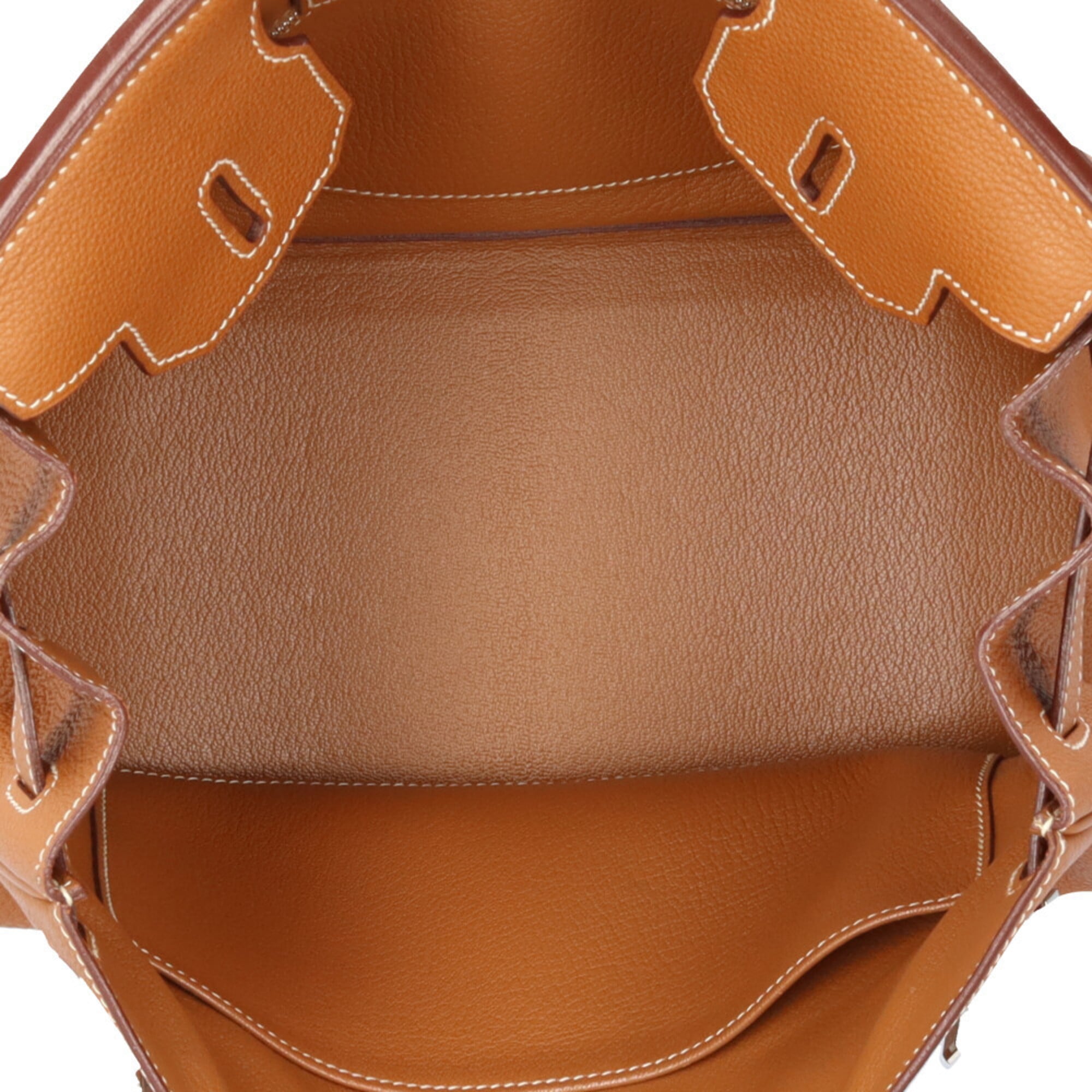 Hermes Brown Gold Togo Leather Handbag (Pre-Owned)