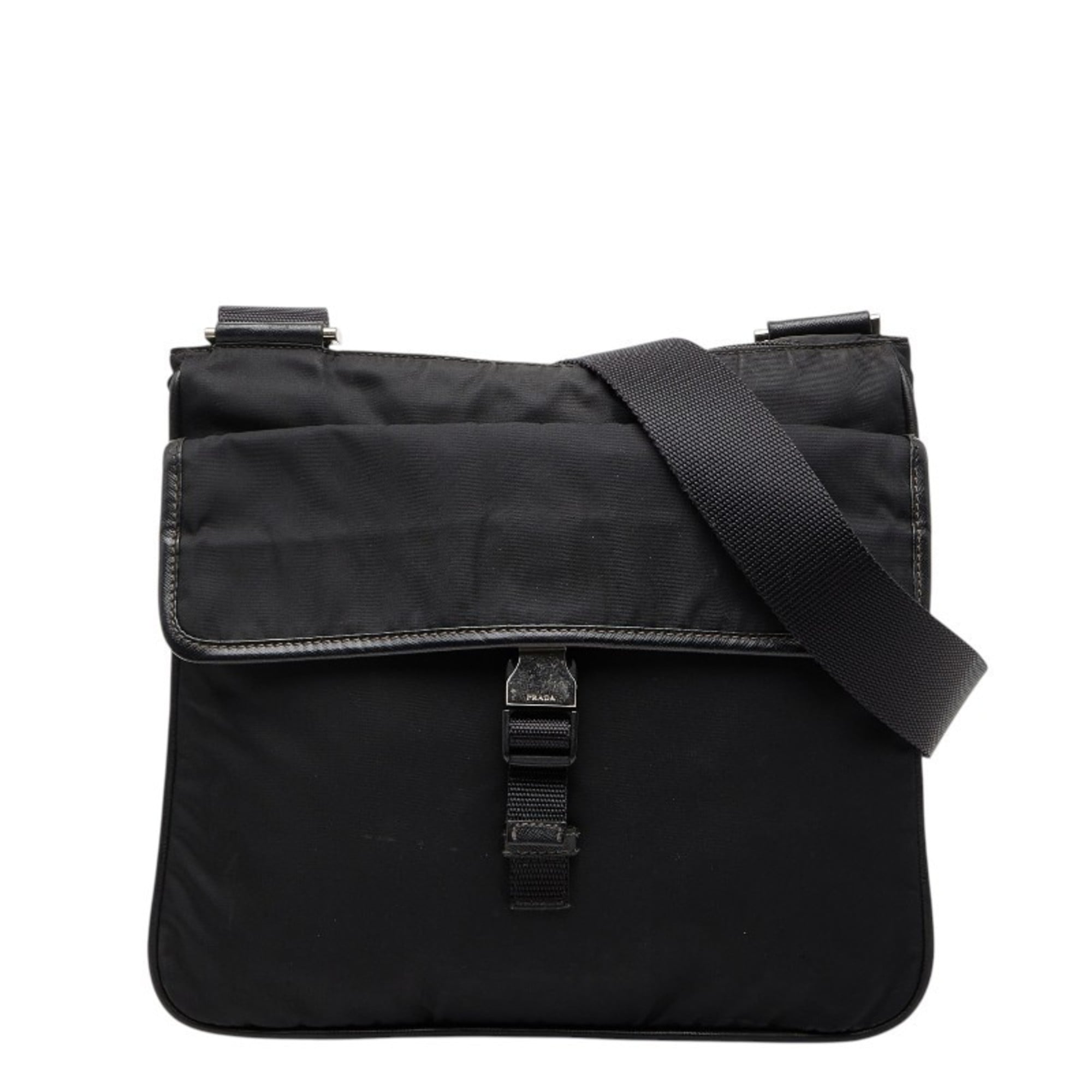 Prada Black Nylon Leather Shoulder Bag (Pre-Owned)