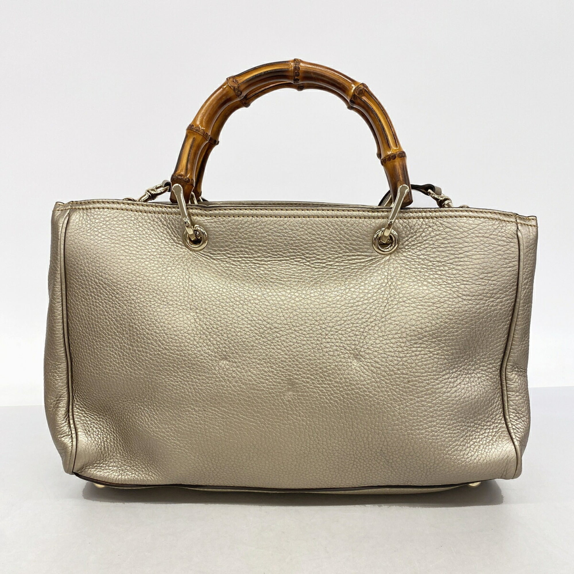 Gucci Silver Leather Handbag (Pre-Owned)