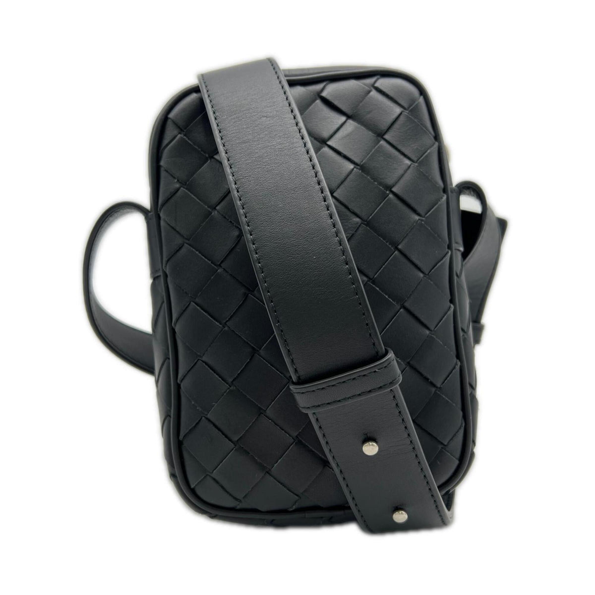 Bottega Veneta Intrecciato Black Leather Shoulder Bag Sling Bag (Pre-Owned)