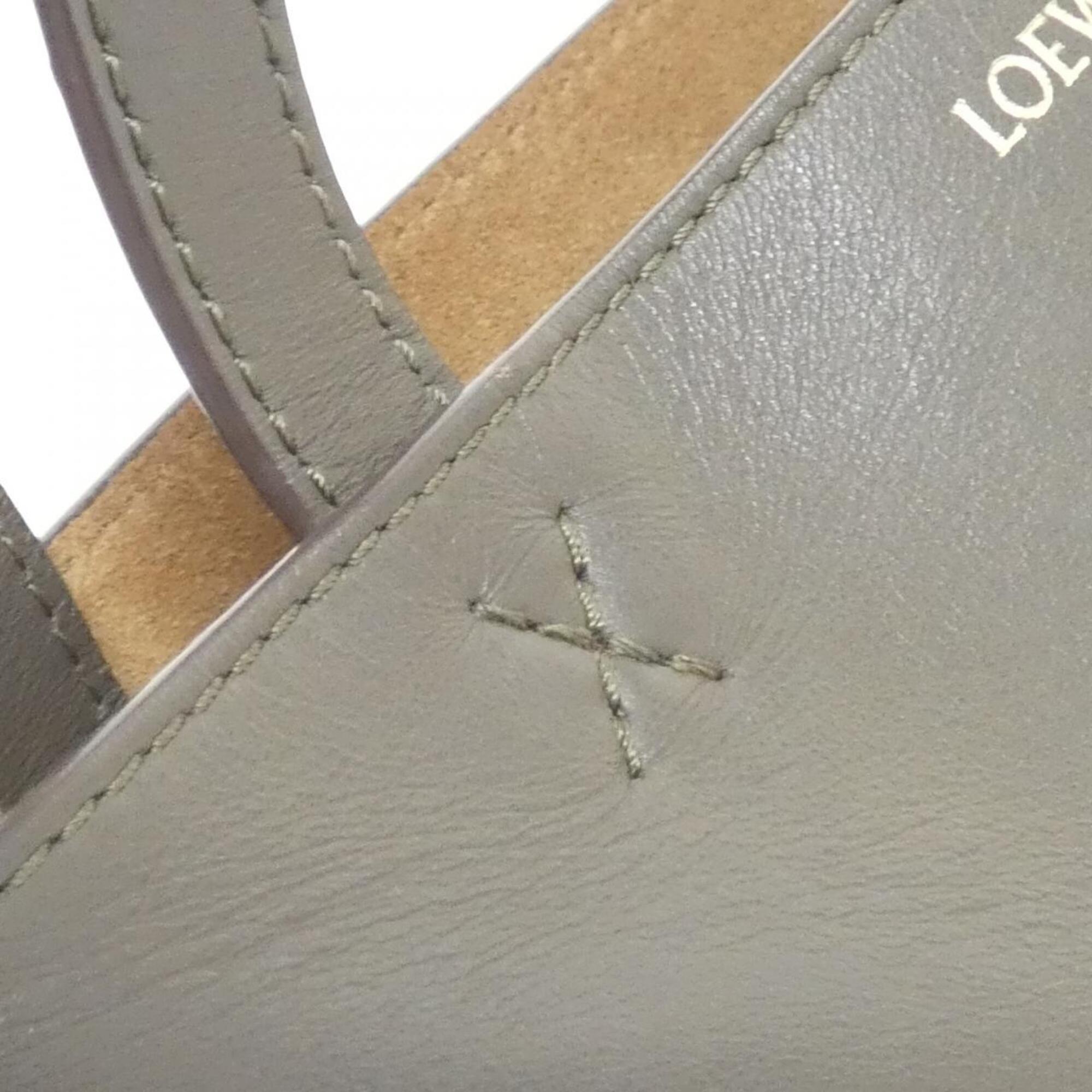 Loewe Dark Khaki Green Leather Tote Bag (Pre-Owned)