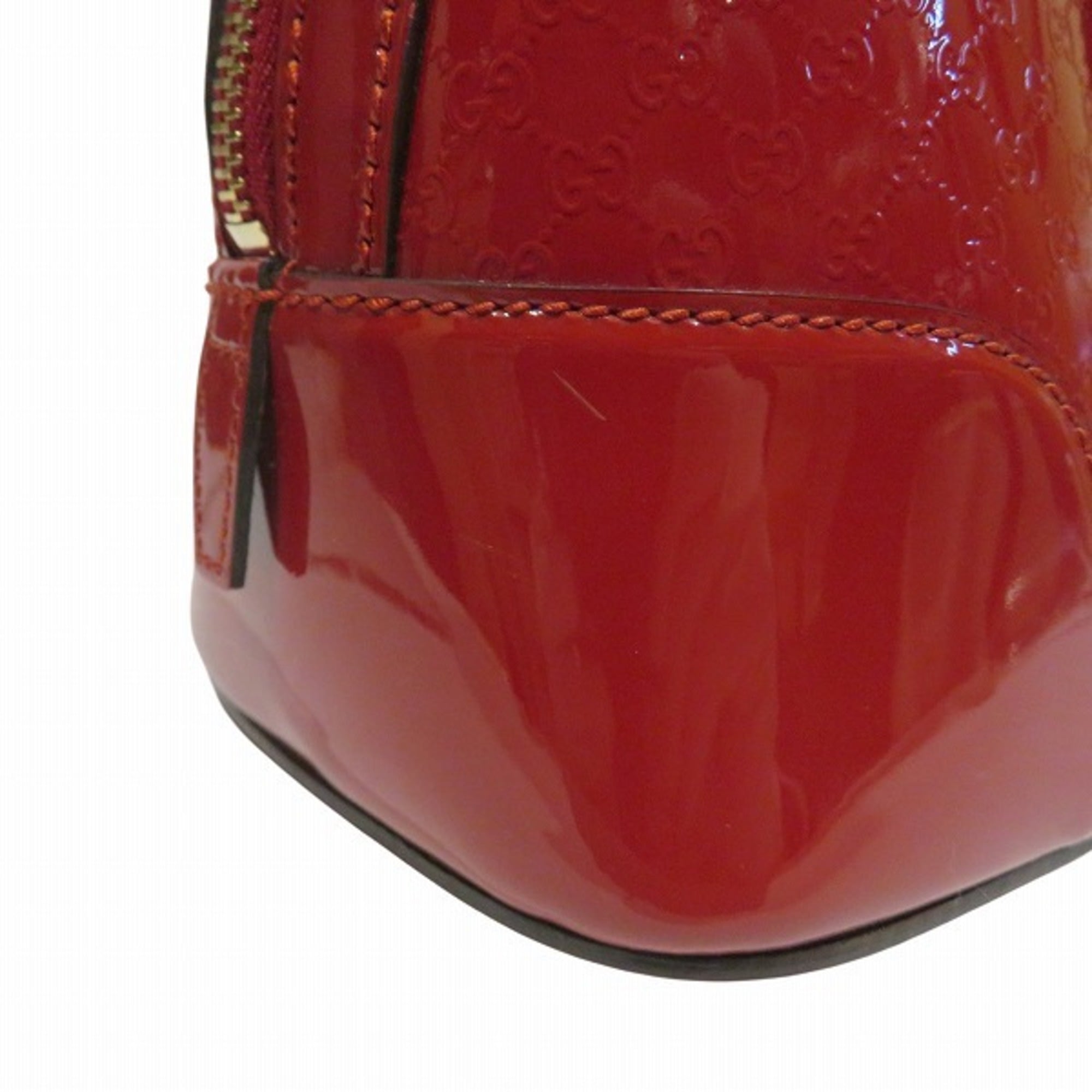 Gucci Red Color Patent Leather Handbag Shoulder Bag (Pre-Owned)