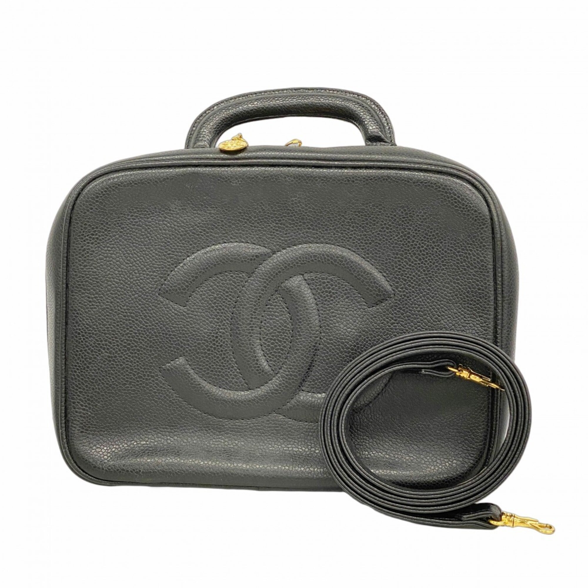 Chanel Black Grained Calfskin Vanity Bag (Pre-Owned)