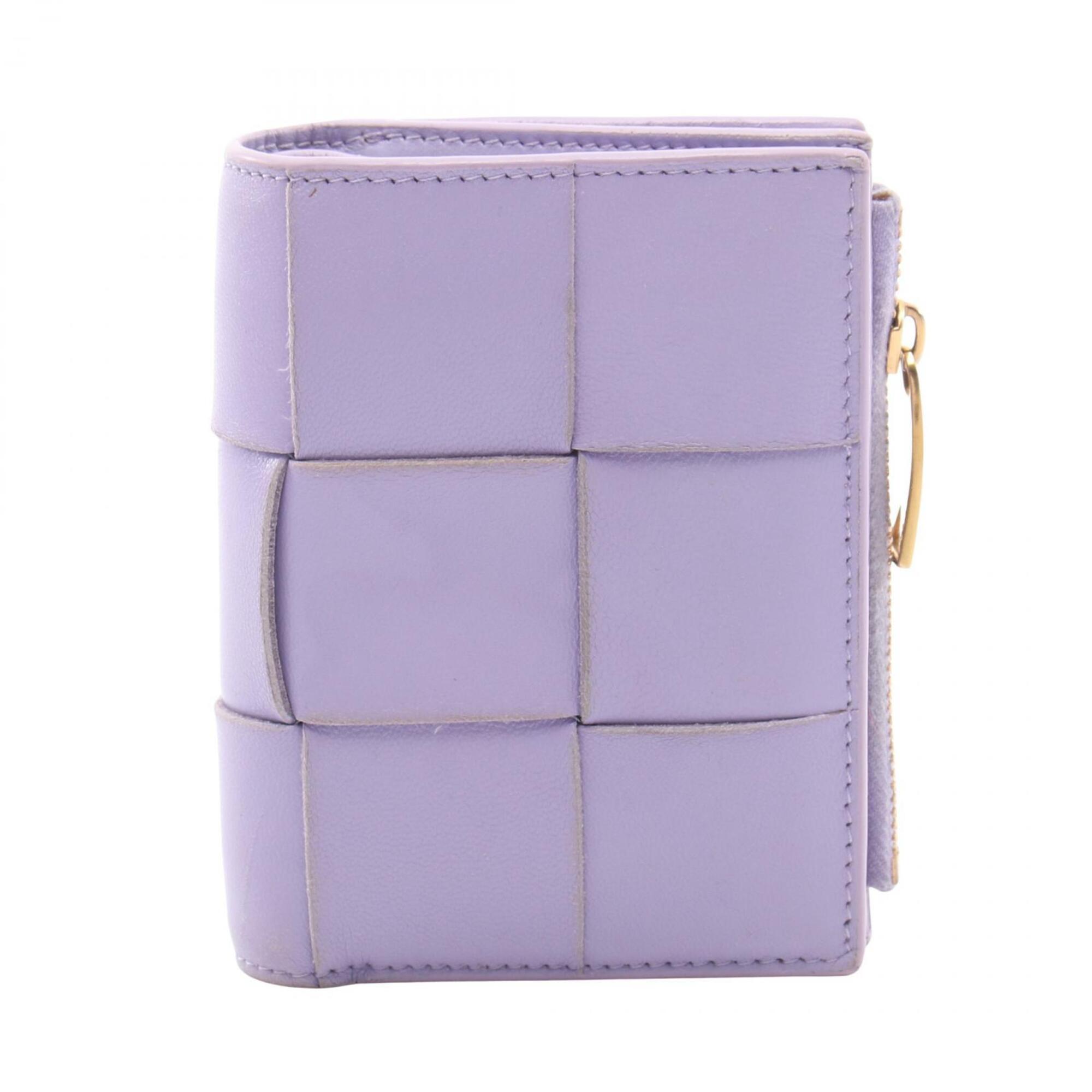 Bottega Veneta Purple Leather Wallet (Bi-Fold) (Pre-Owned)
