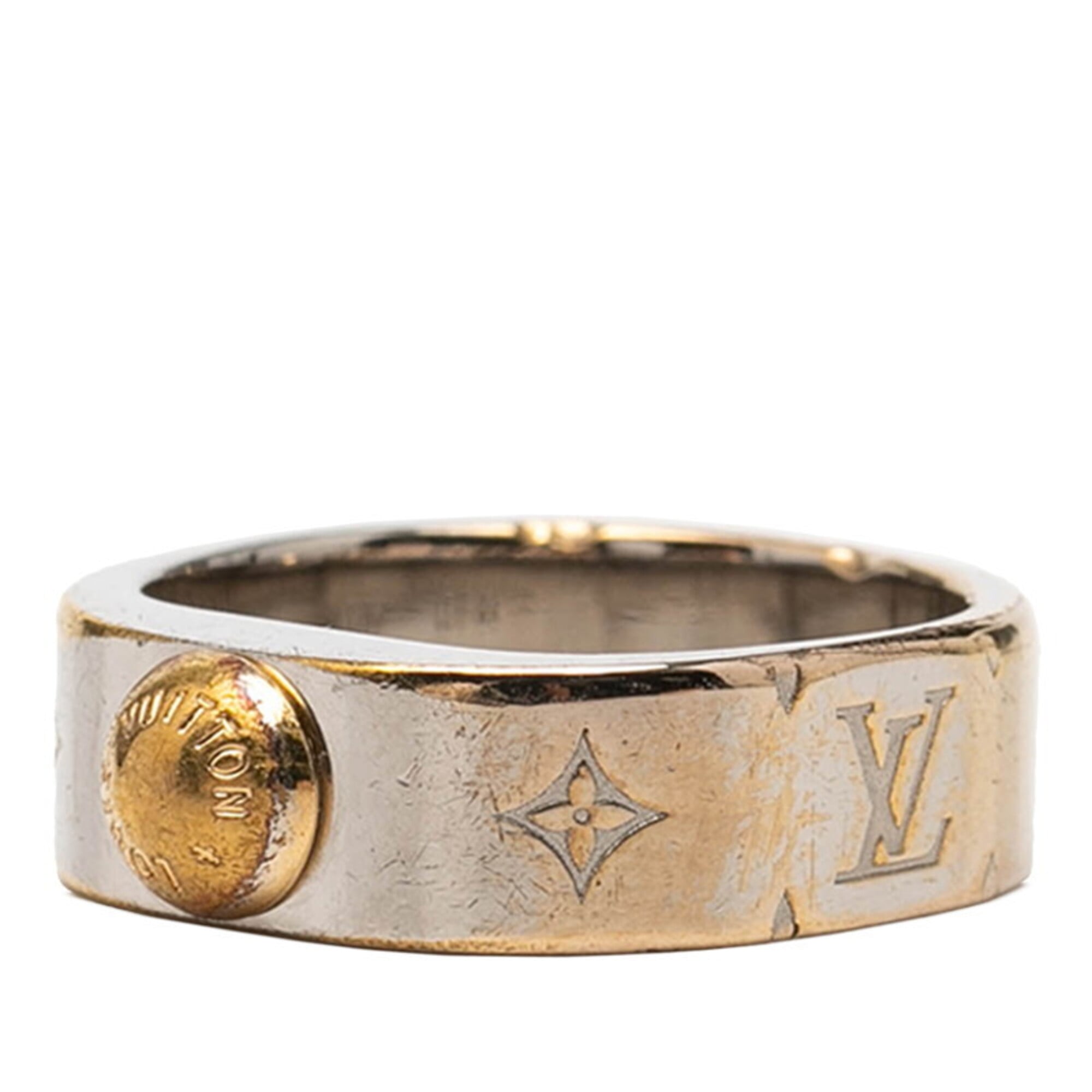 Louis Vuitton Gold Silver Gold Plating Metal Band Ring (Pre-Owned)