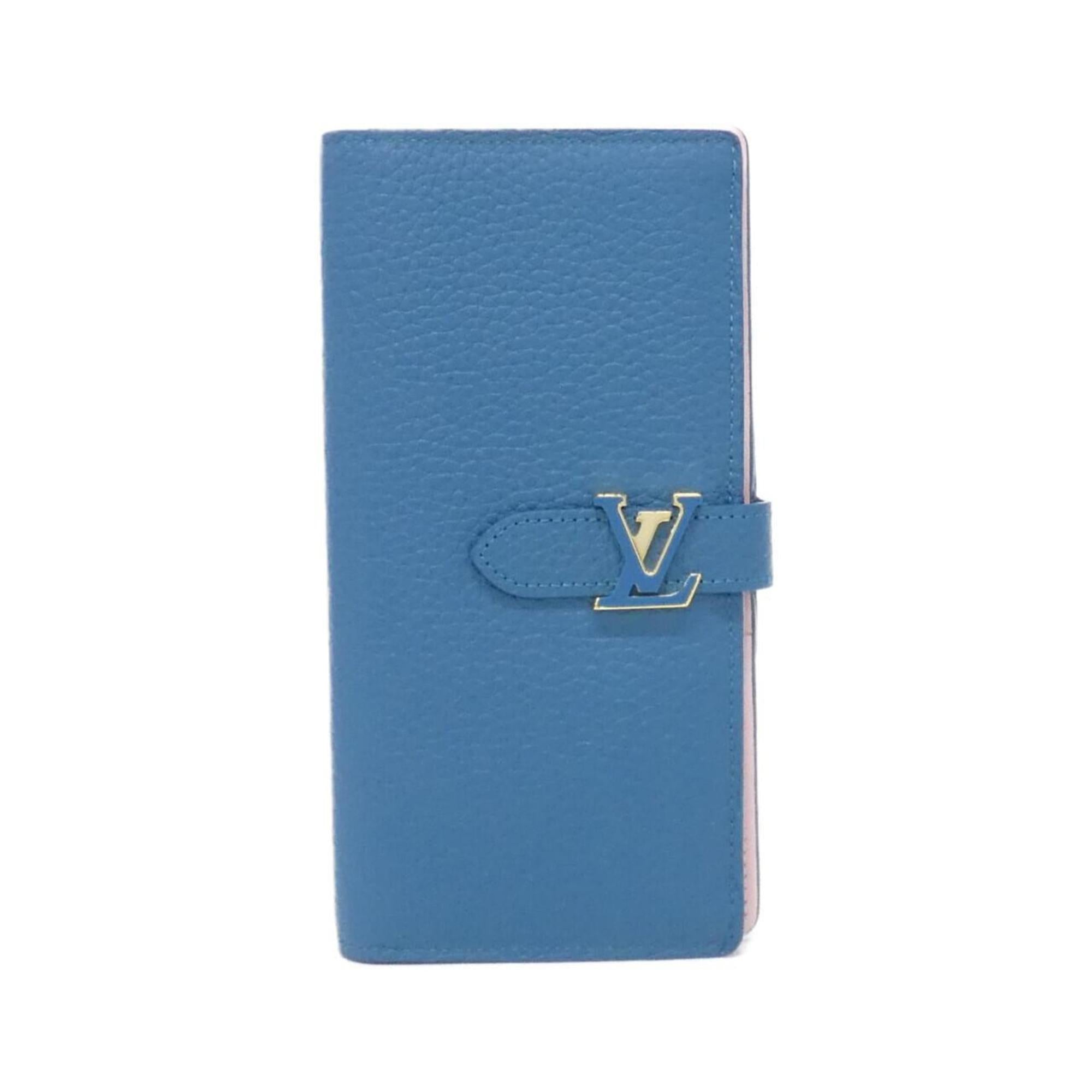 Louis Vuitton Blue Leather Long Wallet (Bi-Fold) (Pre-Owned)