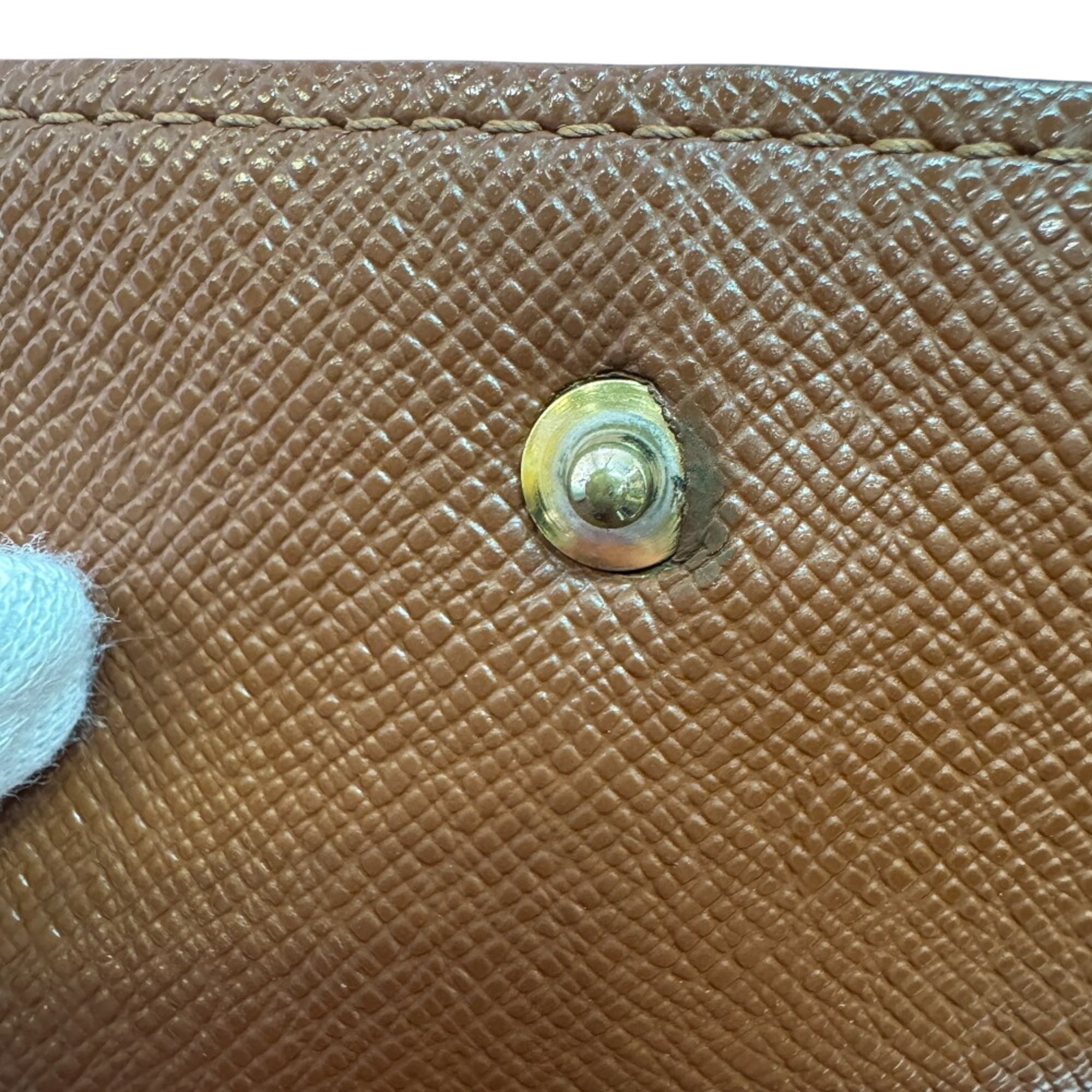Louis Vuitton Brown Leather Wallet (Tri-Fold) (Pre-Owned)
