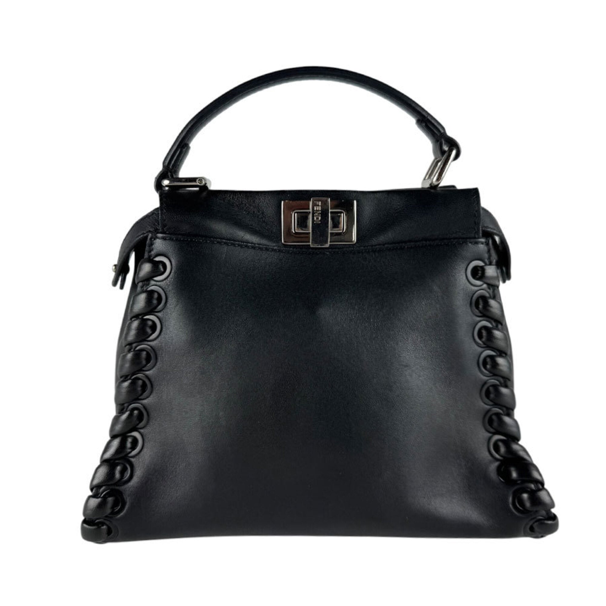 Fendi Black Leather Handbag Shoulder Bag (Pre-Owned)
