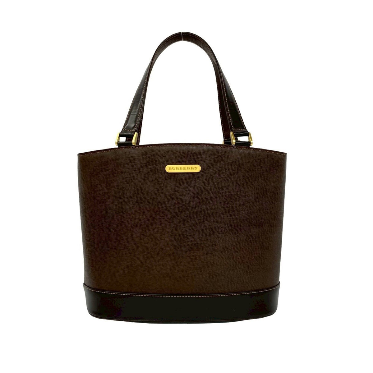 Burberry Brown Leather Handbag Tote Bag (Pre-Owned)