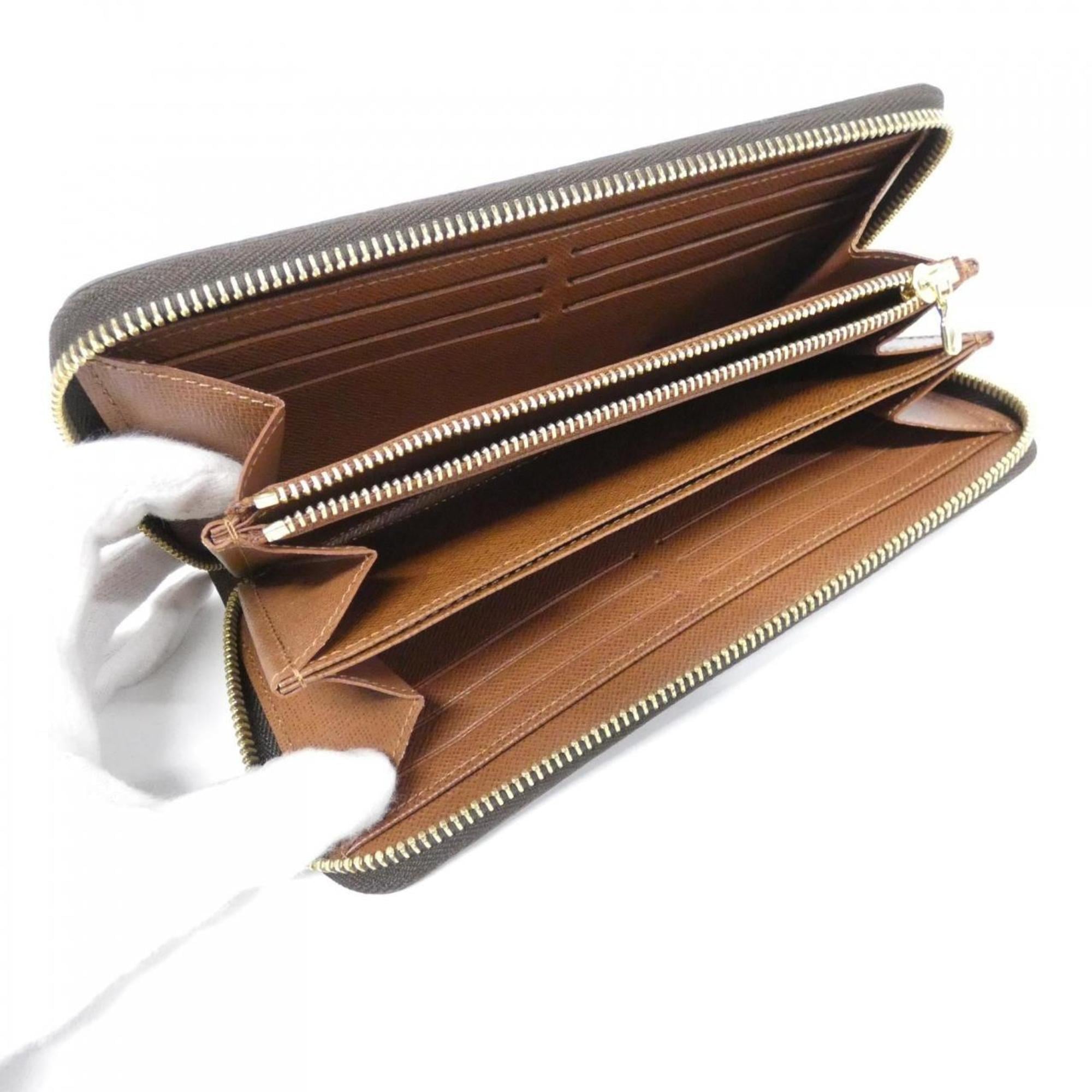 Louis Vuitton Marron Coated Canvas Long Wallet (Bi-Fold) (Pre-Owned)