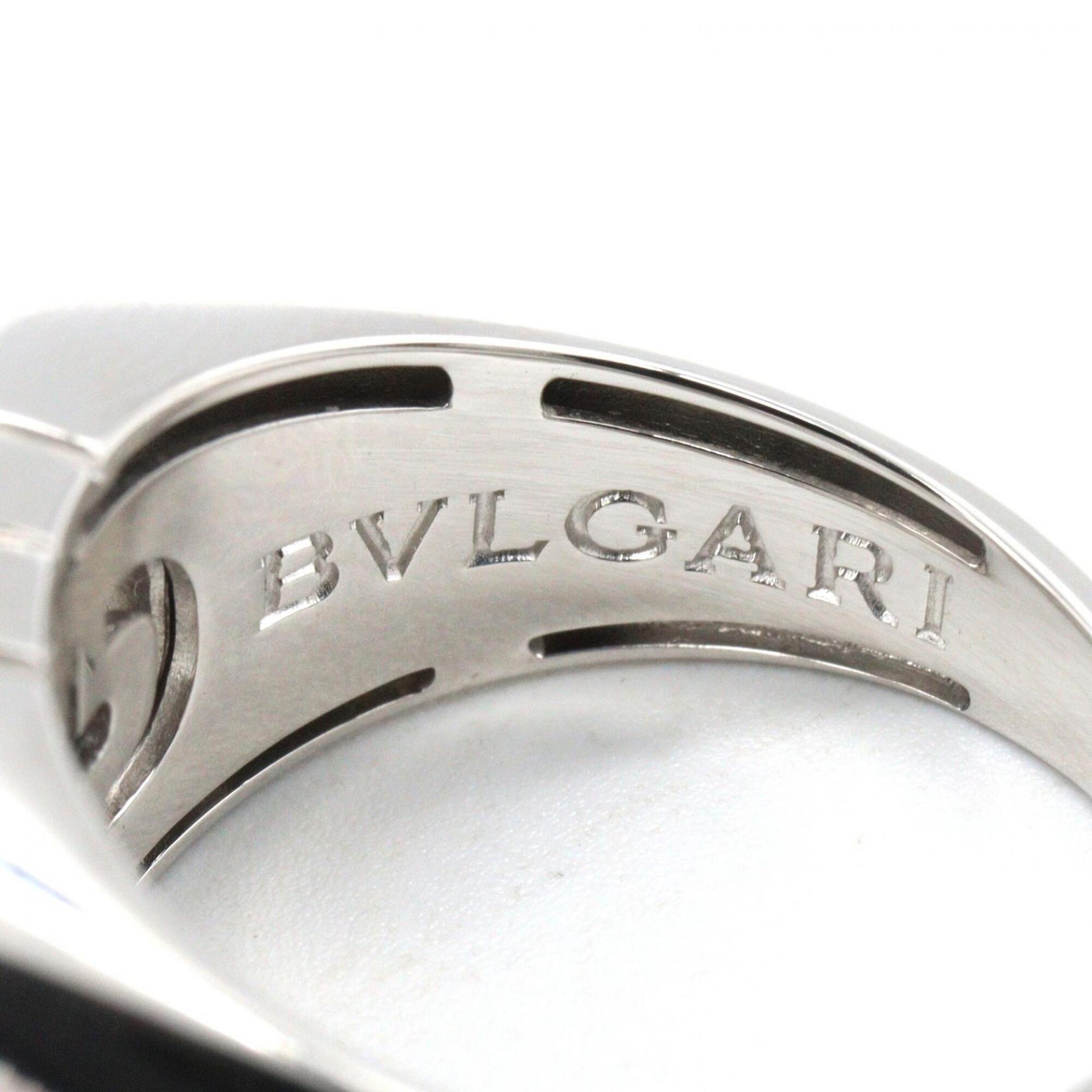 Bvlgari Silver Clear White Gold (18K) Band Ring (Pre-Owned)